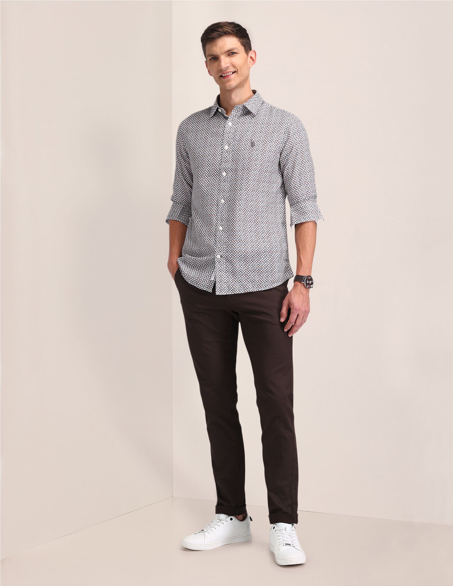 All Over Digital Print Shirt Ochre - U.S. POLO ASSN. | Large