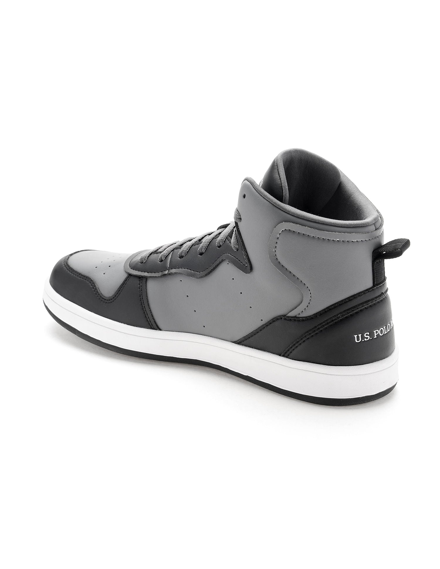 Men Rowan 2.0 Grey Retro Court Mid Top  Sneakers Grey - U.S. Polo Assn. India | Large
