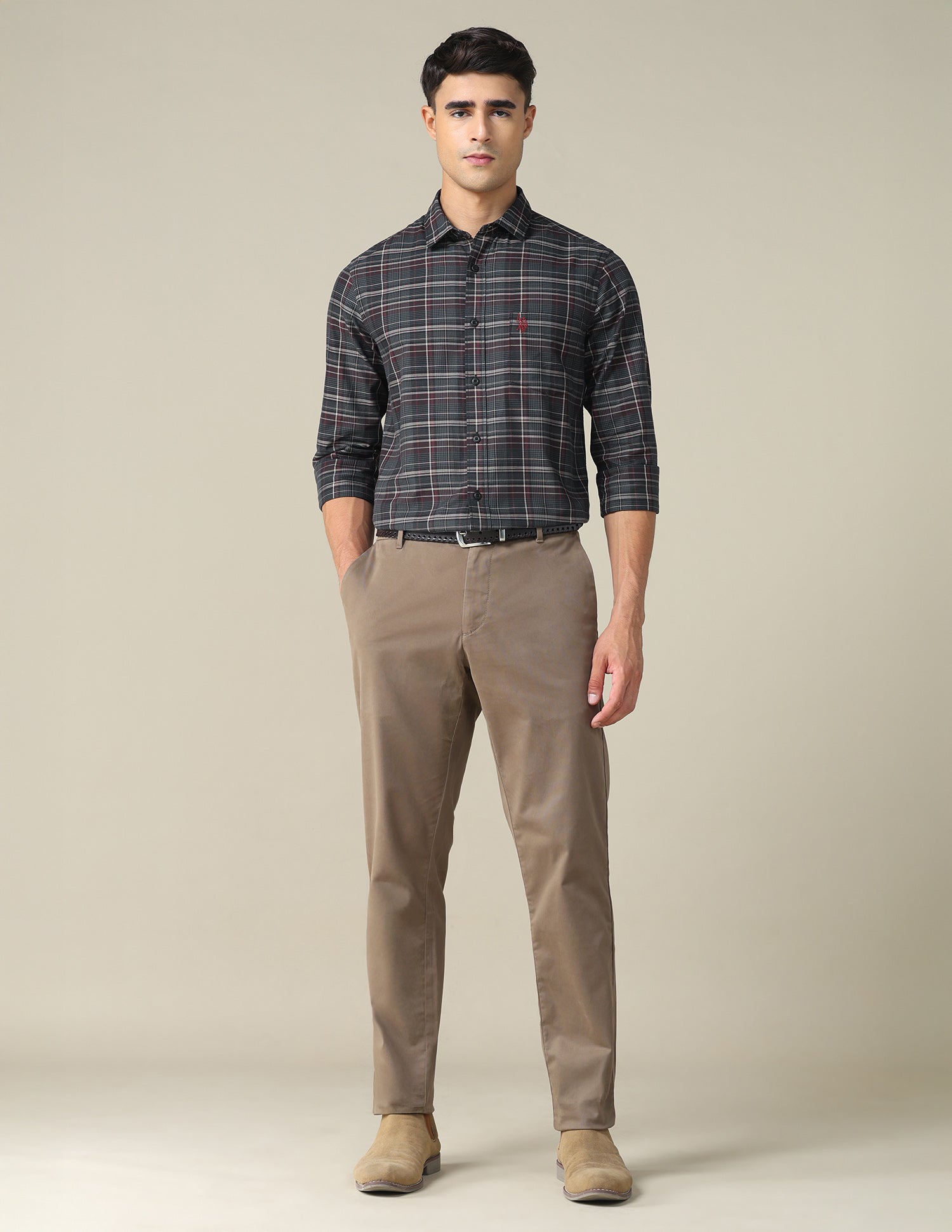 Twill Plaid Checked Shirt Black - U.S. POLO ASSN. | Large