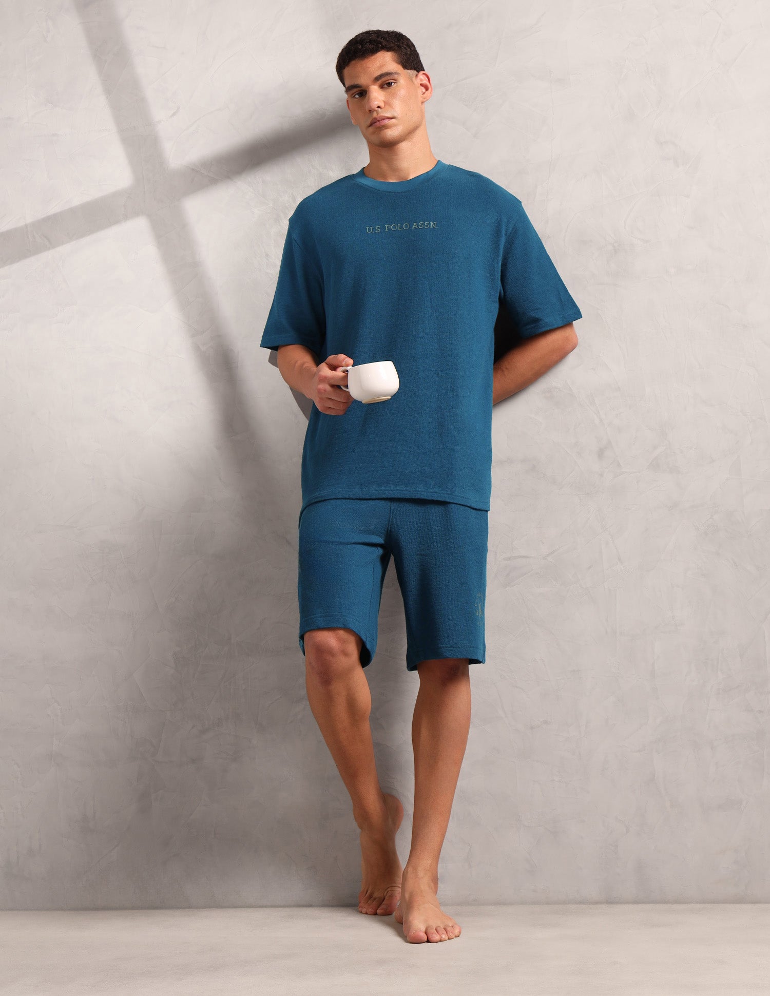 Pure Cotton Oversized Fit PE004 Lounge T-Shirt - Pack Of 1 Sailor Blue - U.S. POLO ASSN. | Large