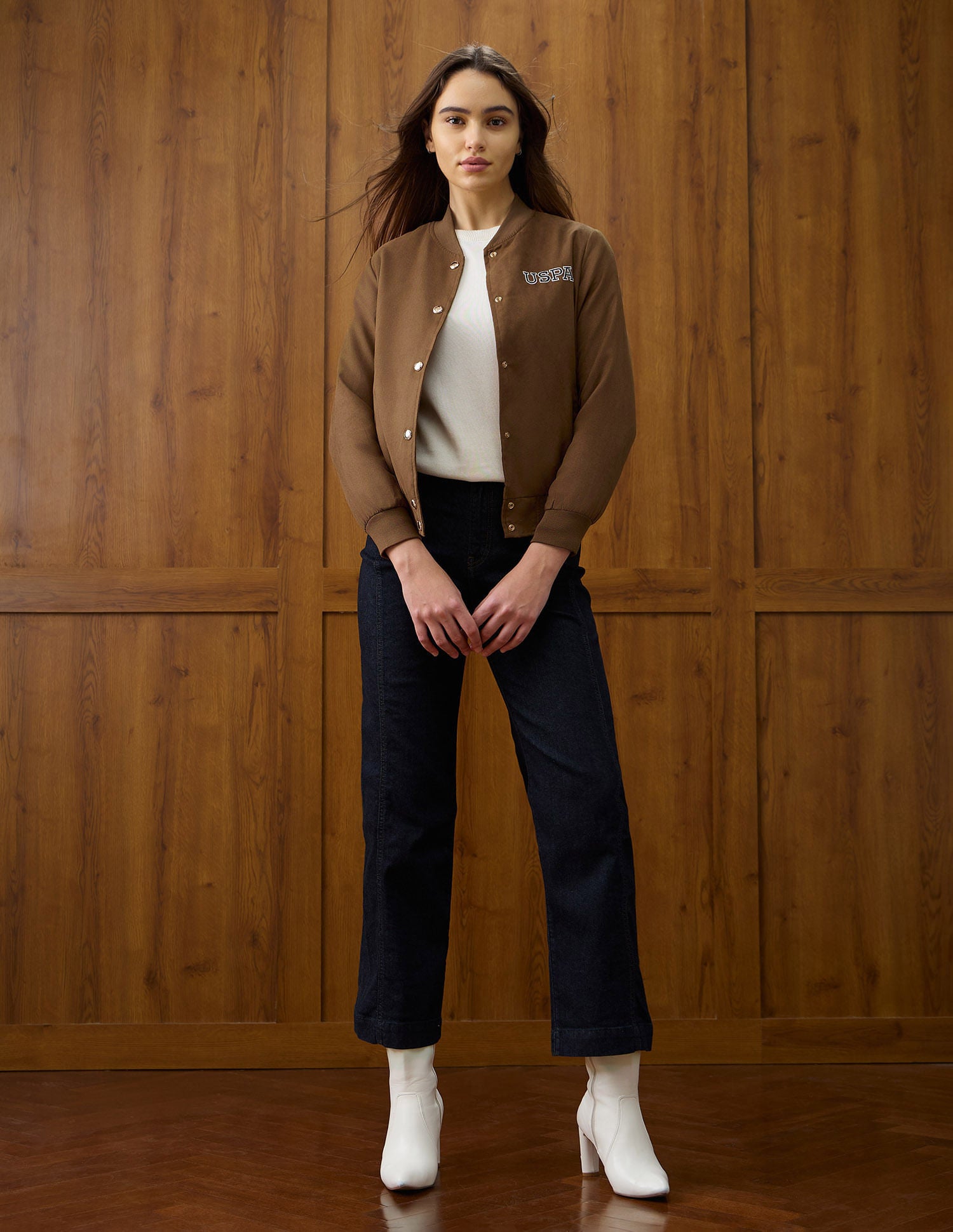 Solid Regular Fit Jacket Bronze - U.S. POLO ASSN. | Large