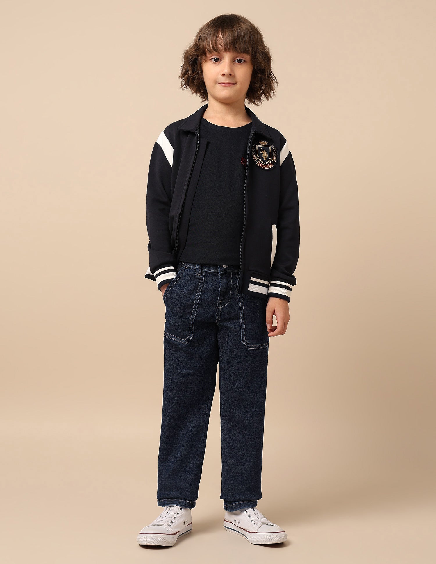 Boys Relaxed Fit Mid Rise Jeans Blue - U.S. POLO ASSN. | Large