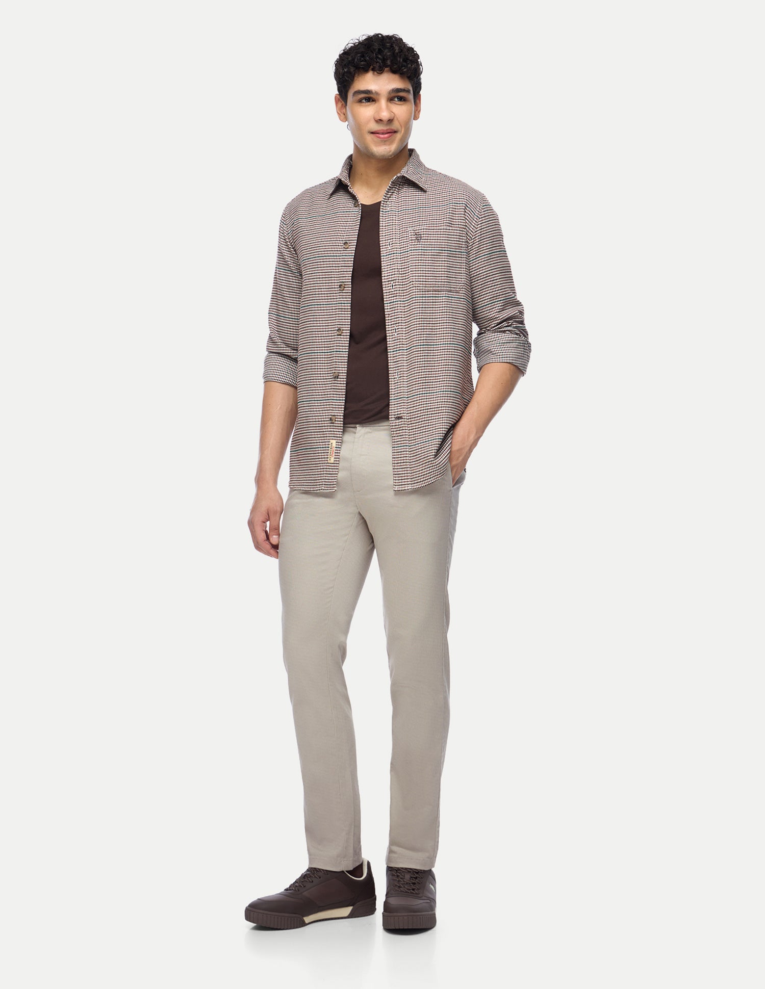 Denver Slim Fit Satin Trousers Beige - U.S. Polo Assn. India | Large