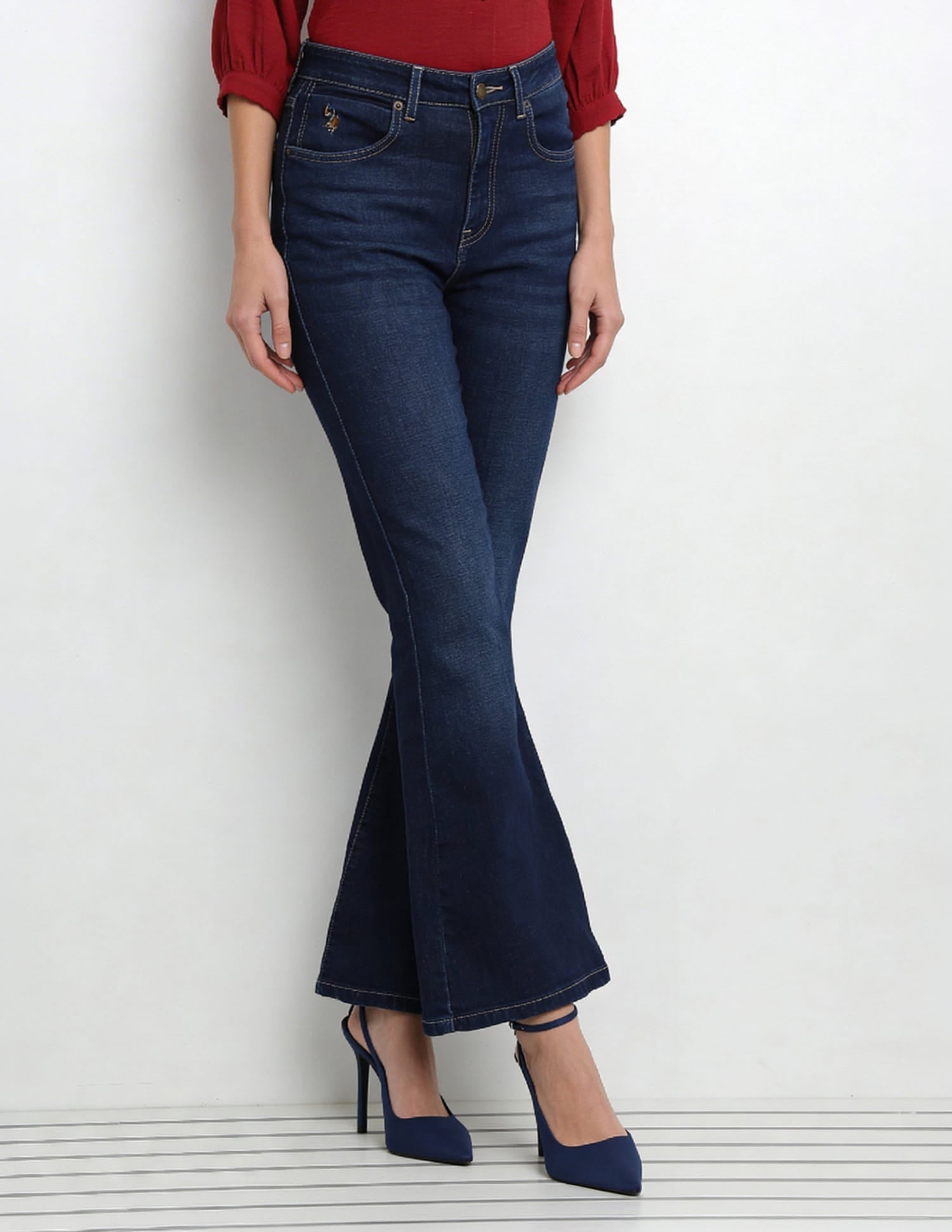 High Rise Extreme Flared Fit Jeans Blue - U.S. Polo Assn. India | Large