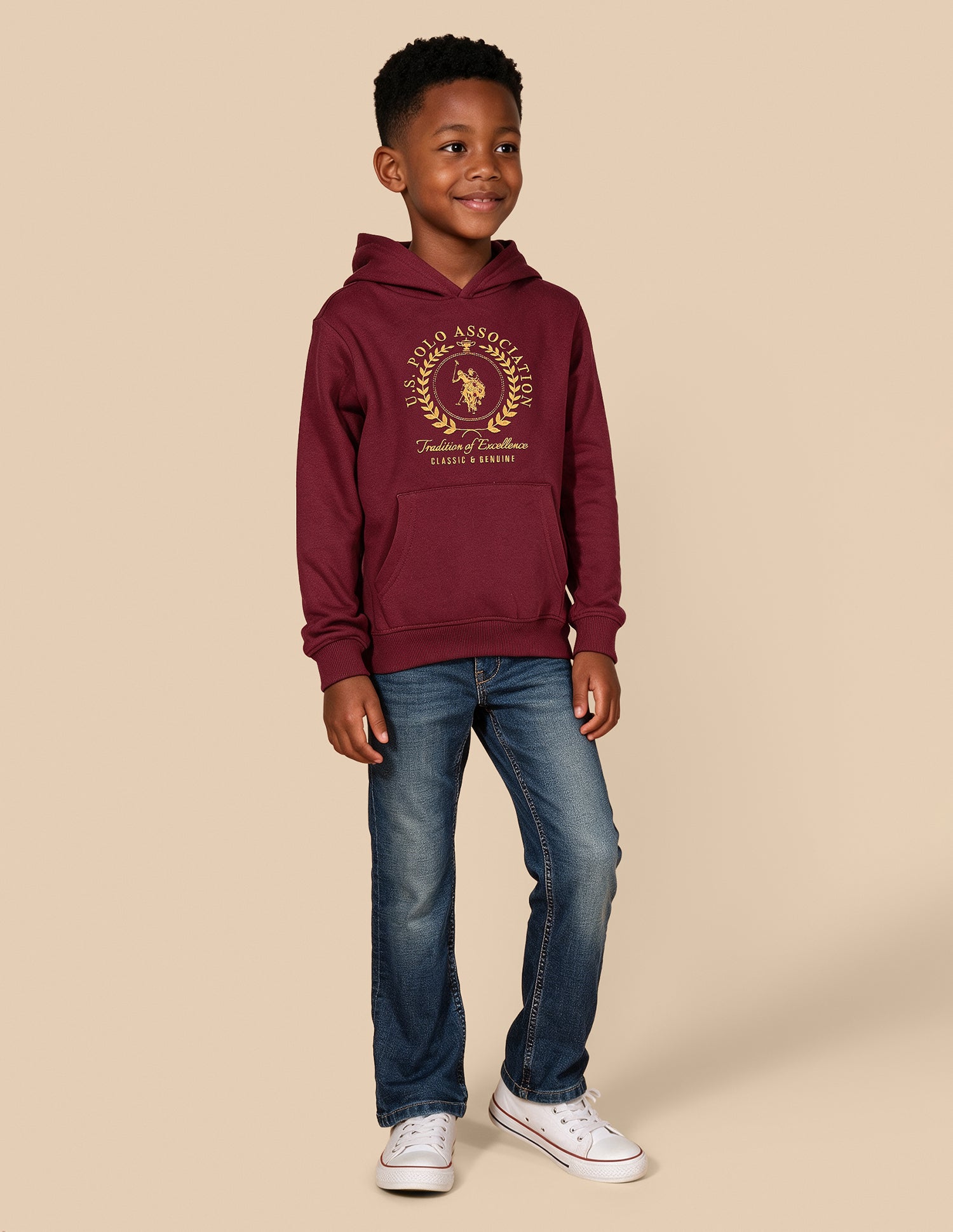 Brand Embroidered Regular Fit Sweatshirt Maroon - U.S. Polo Assn. India | Large