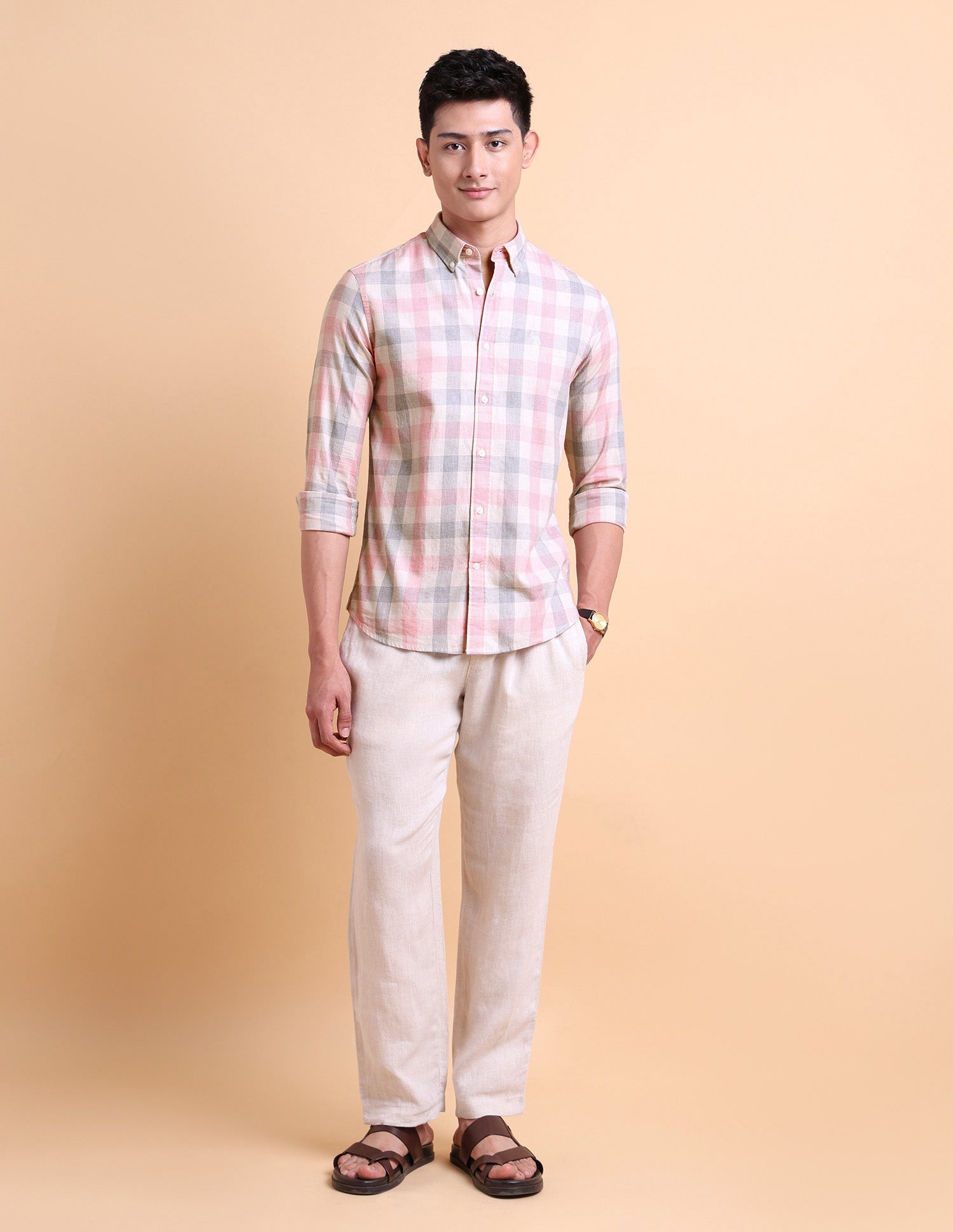 Dobby Cotton Shirt Pink - U.S. POLO ASSN. | Large