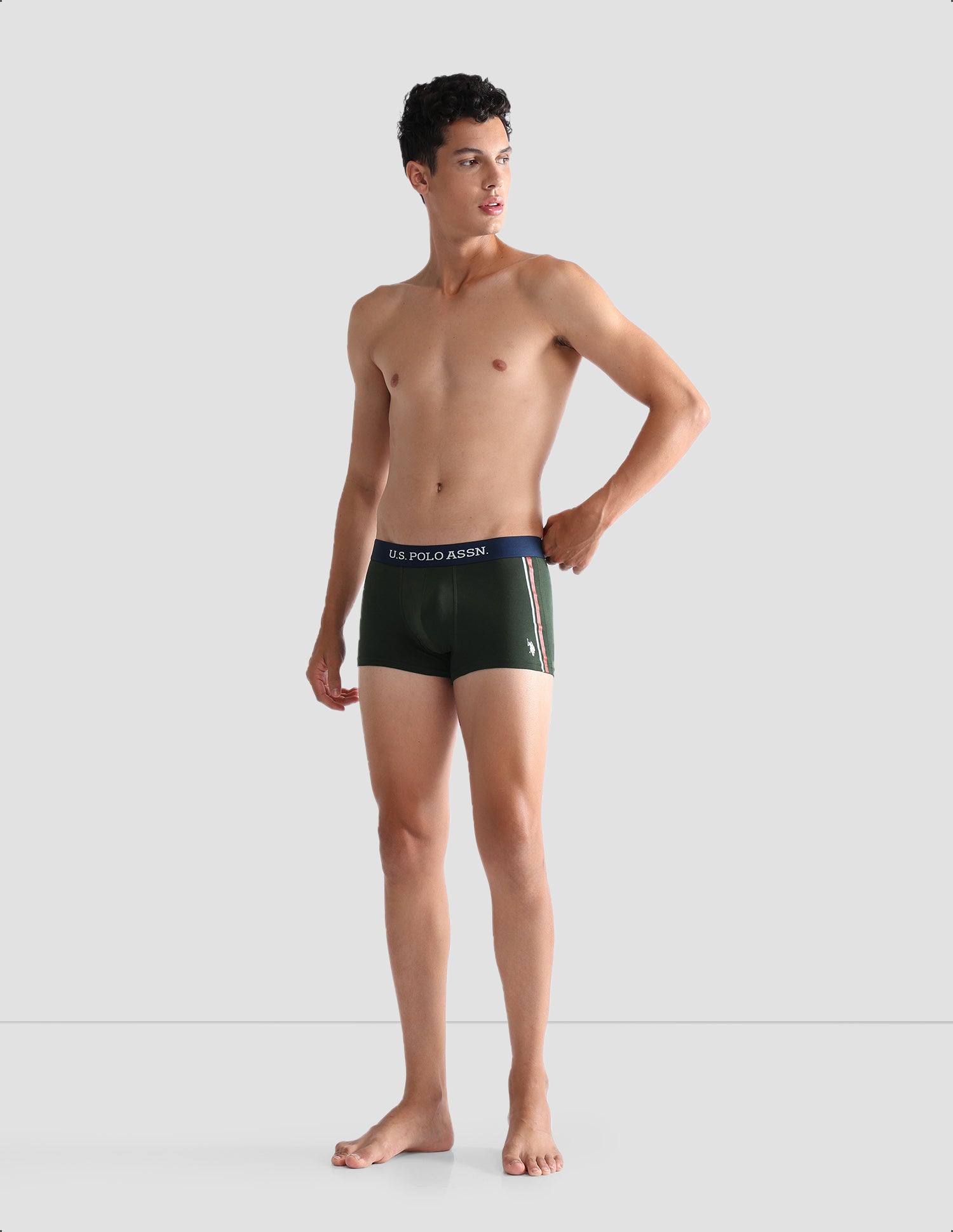 Solid Super Soft ET001 Trunks - Pack Of 1 Olive - U.S. POLO ASSN. | Large