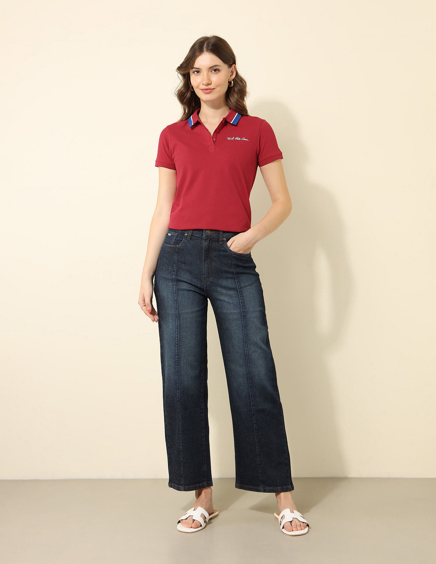 Regular Fit Solid Polo Shirt Red - U.S. POLO ASSN. | Large