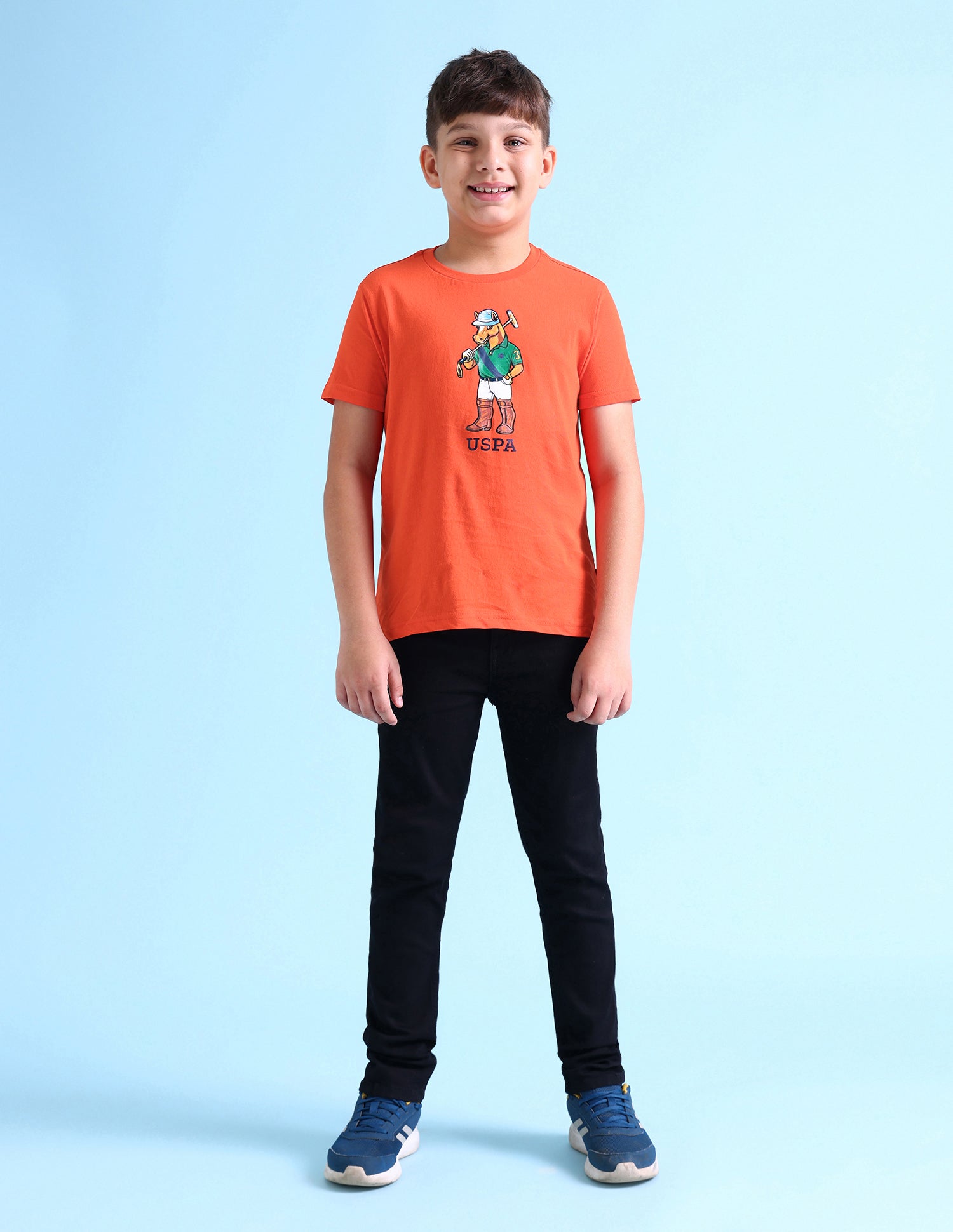 Boys Graphic Print Cotton T-Shirt Vermillion Red - U.S. POLO ASSN. | Large