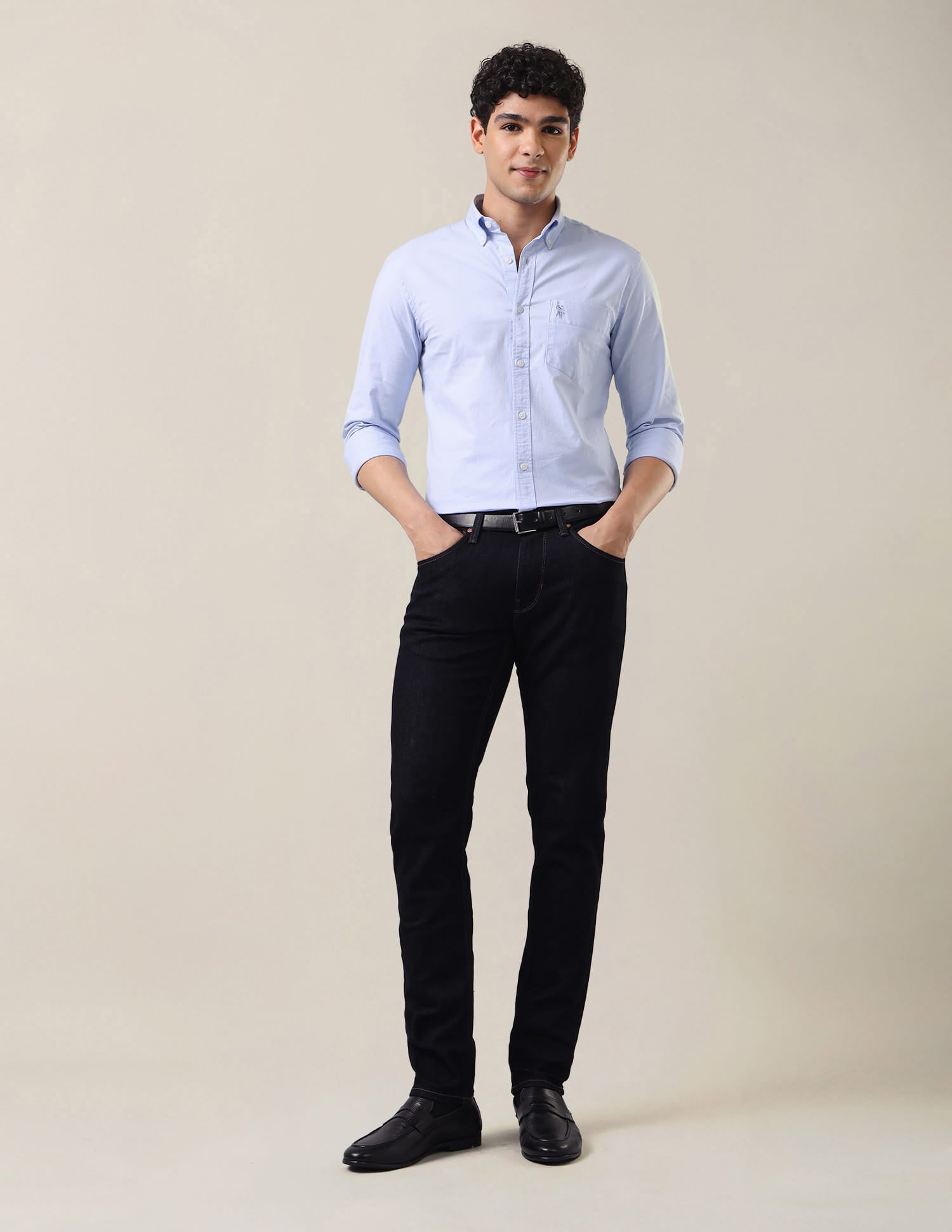 Tailored Fit Oxford Shirt Light Blue - U.S. Polo Assn. India | Large