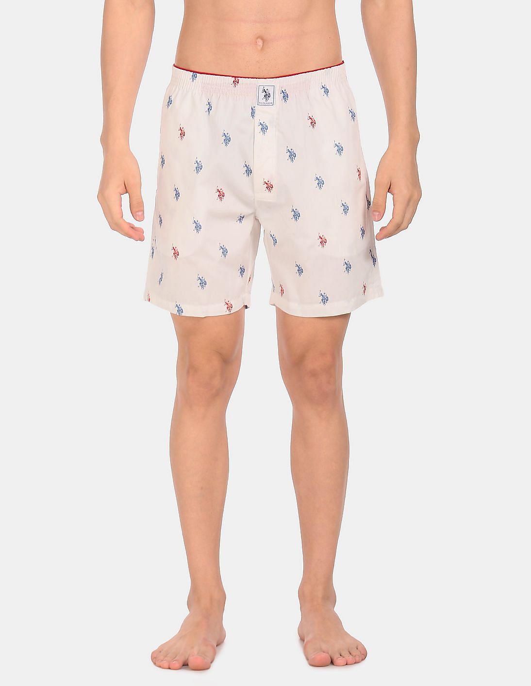 Signature Logo Print Cotton I710 Boxers - Pack Of 1 Ivory - U.S. POLO ASSN. | Large