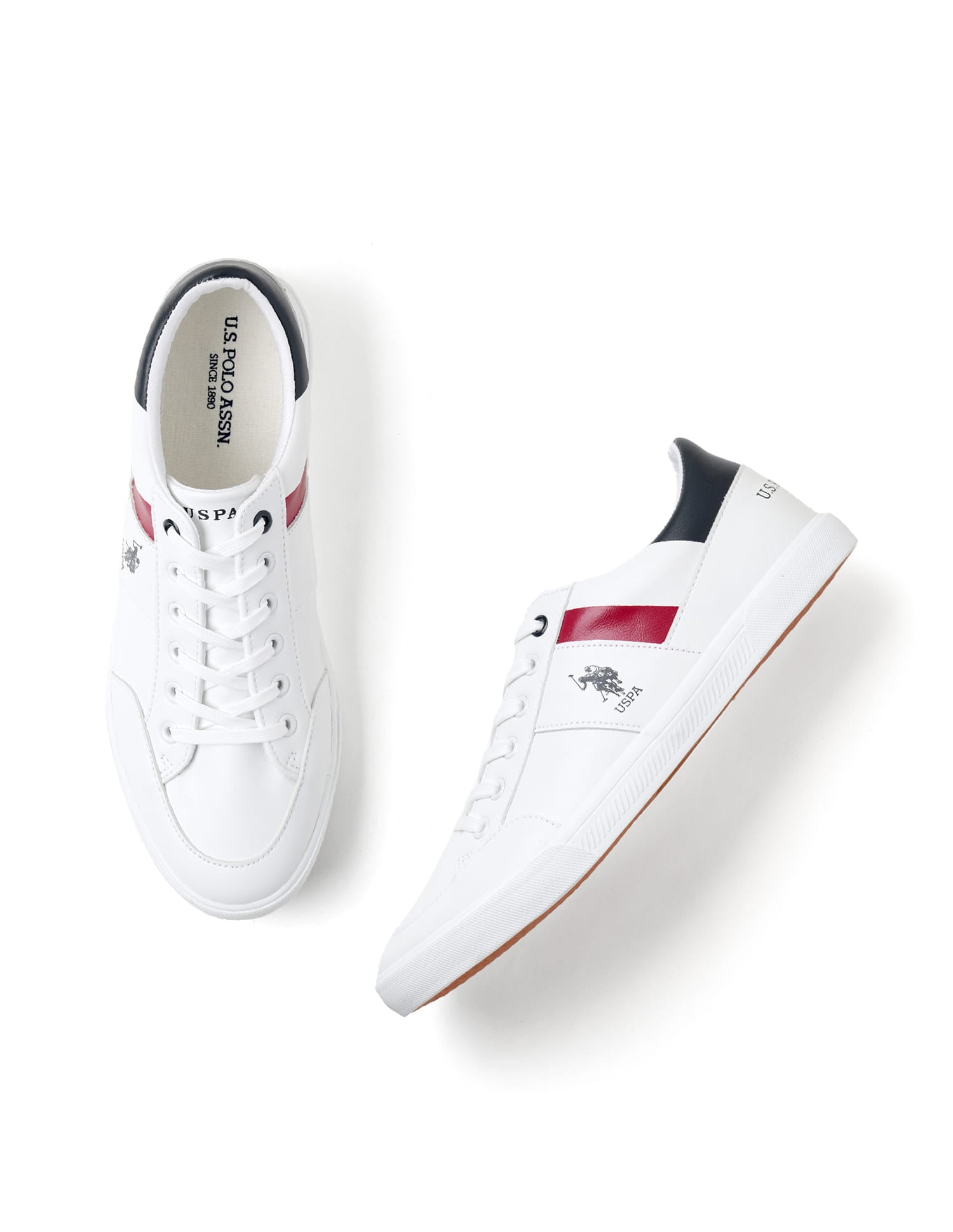 Men Brand Stripe Narlin Sneakers White - U.S. Polo Assn. India | Large