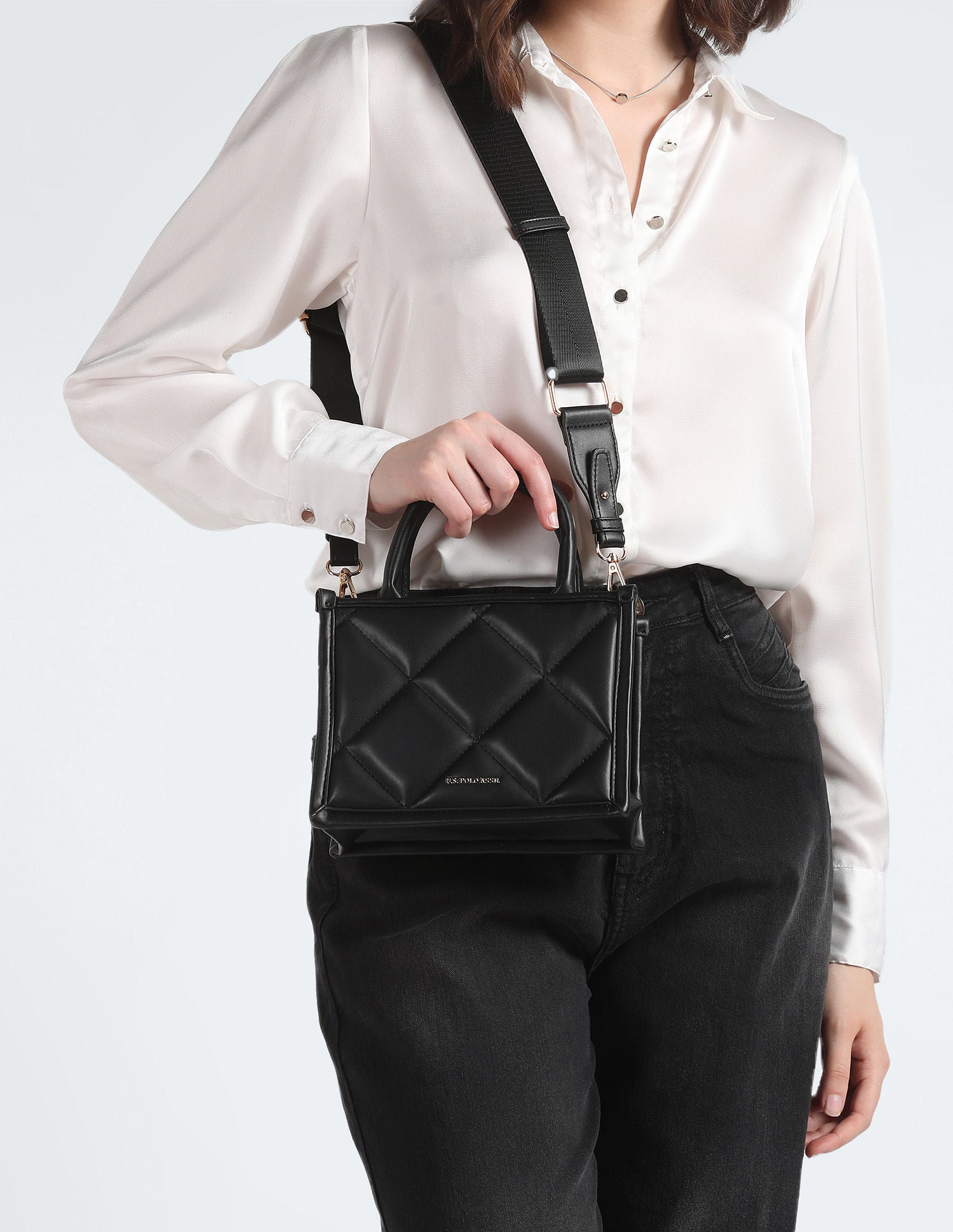 City Girl Quilted Sling Bag Black - U.S. POLO ASSN. | Large