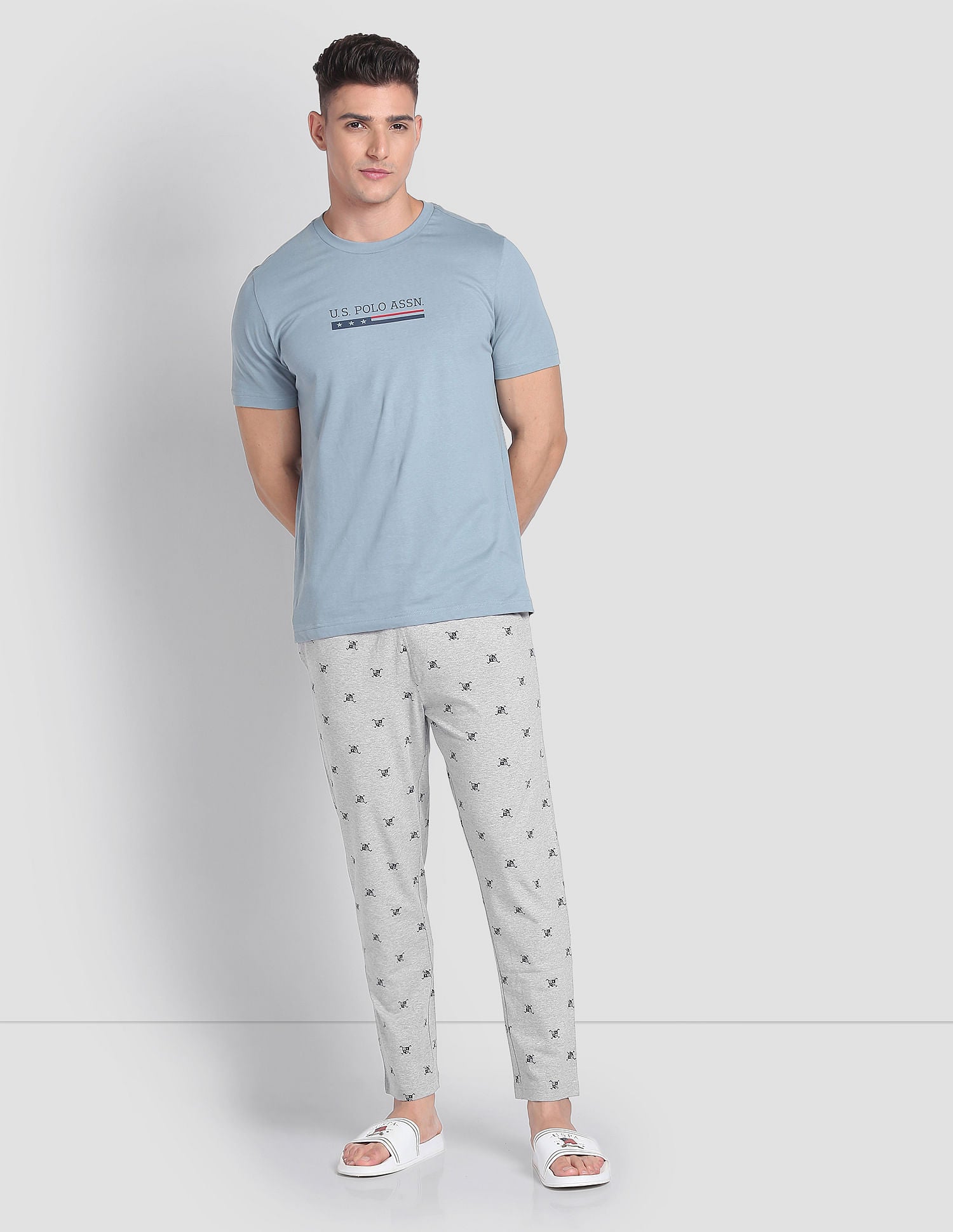 Signature Print LP002 Lounge Pants - Pack Of 1 Grey - U.S. POLO ASSN. | Large