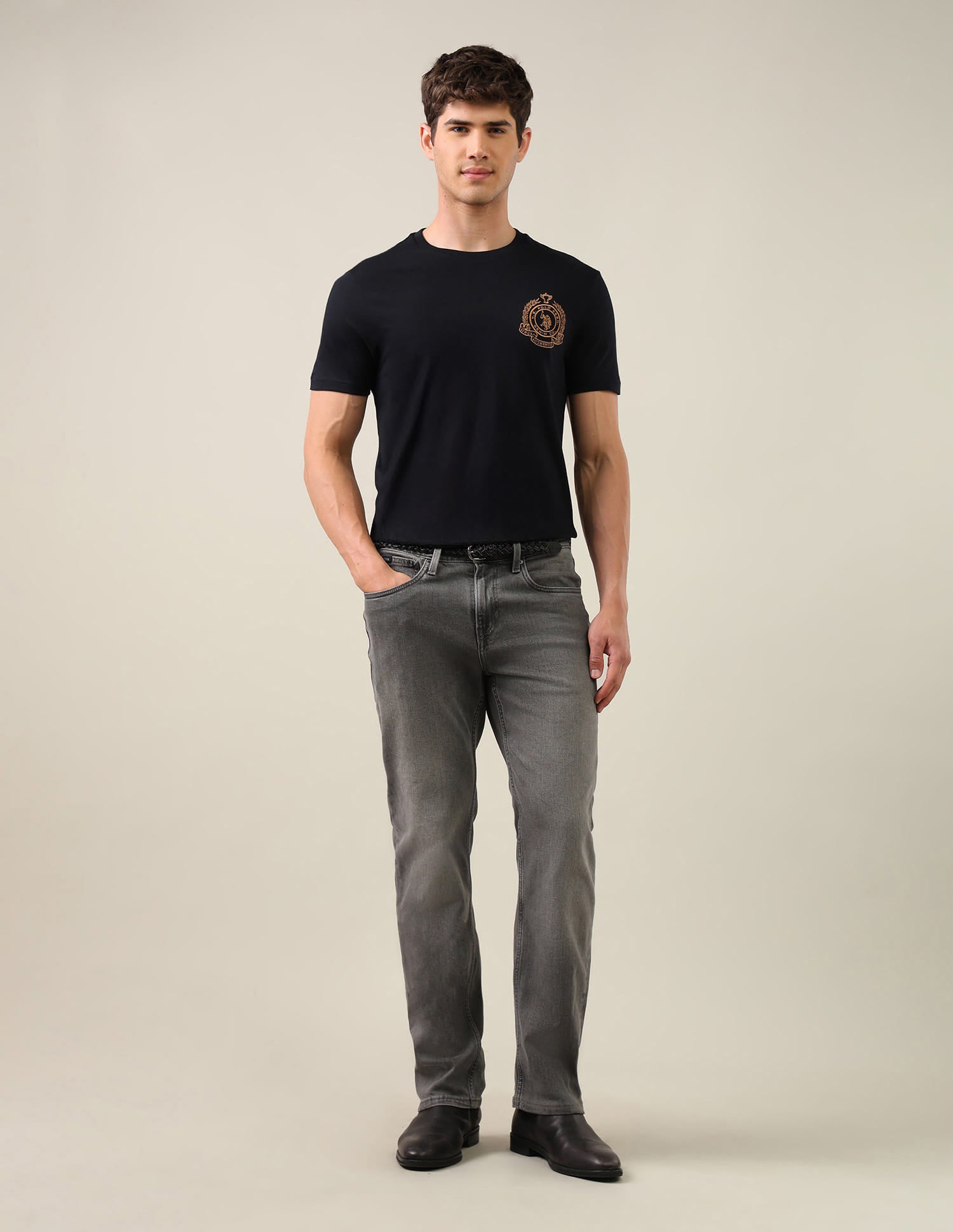 Solid Regular Fit T-Shirt Blue - U.S. Polo Assn. India | Large
