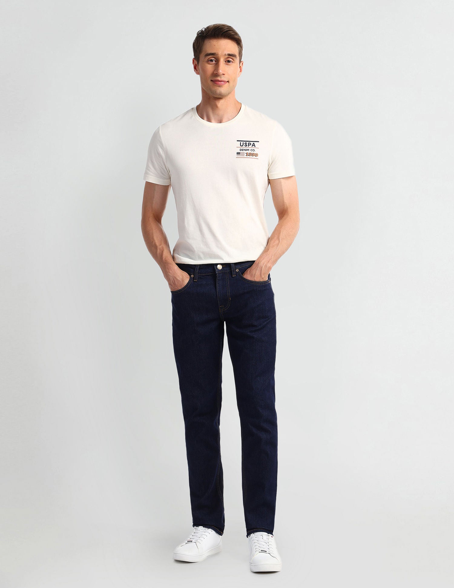 Regallo Skinny Fit Blue Jeans Navy - U.S. Polo Assn. India | Large