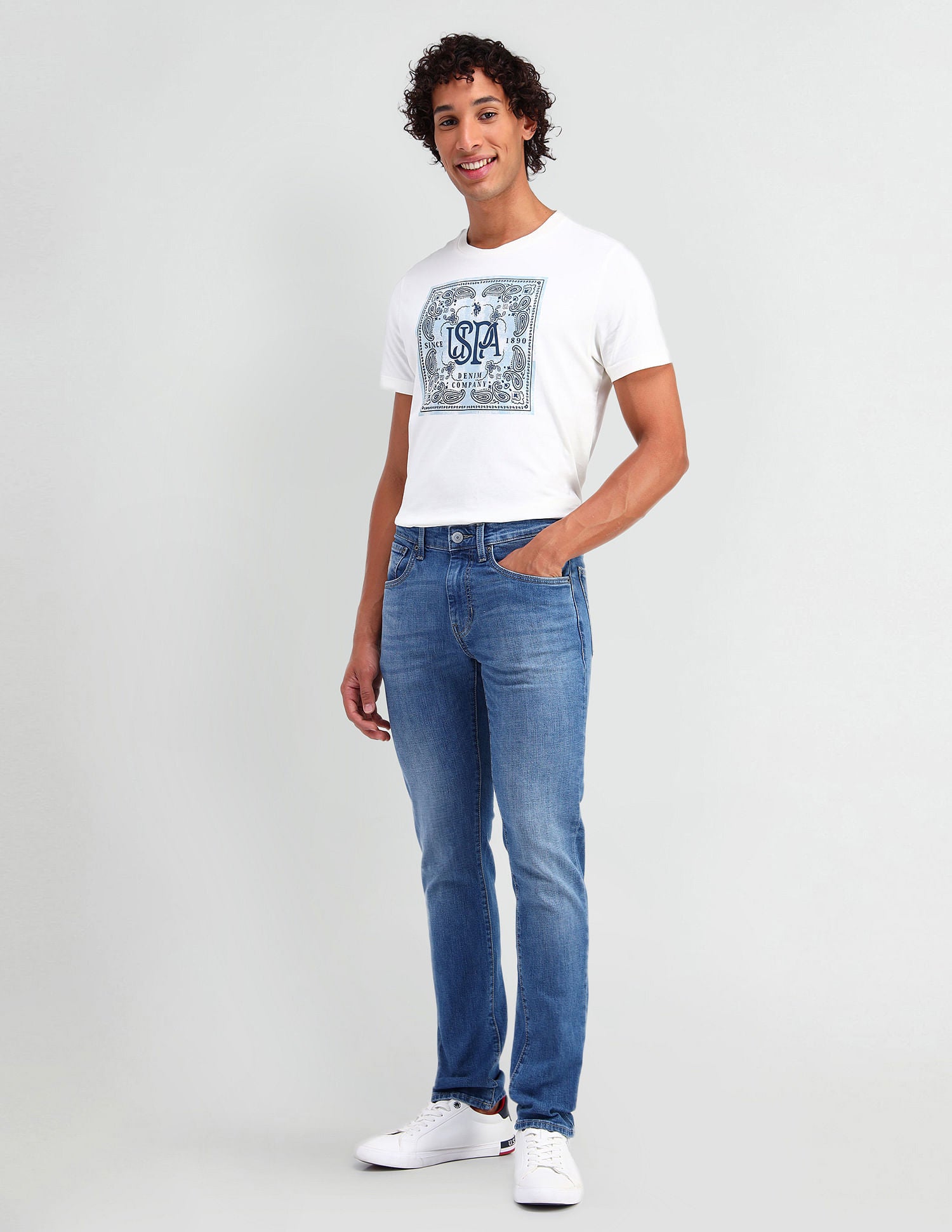 Regallo Skinny Fit Blue Jeans Blue - U.S. POLO ASSN. | Large