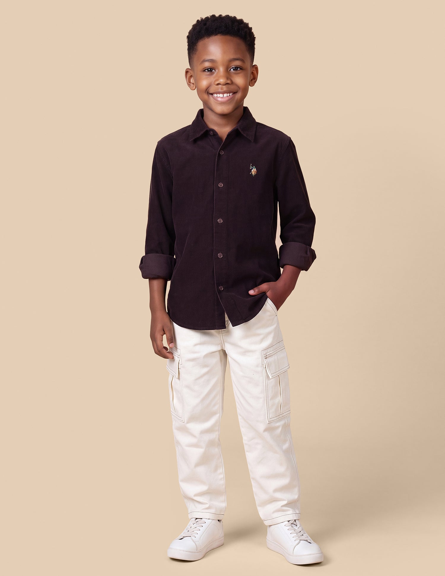 Corduroy Solid Shirt Maroon - U.S. Polo Assn. India | Large
