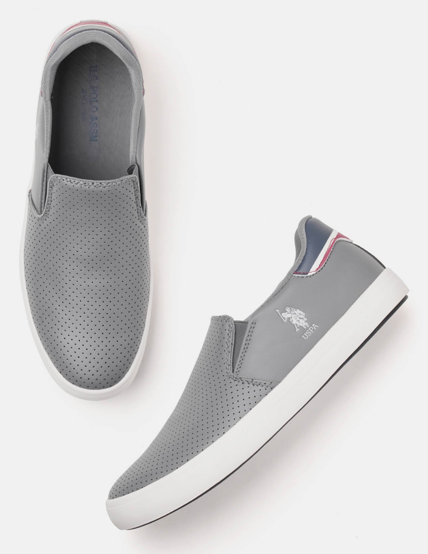 Men Campbell 3.0 Slip On Sneakers Grey - U.S. Polo Assn. India | Large
