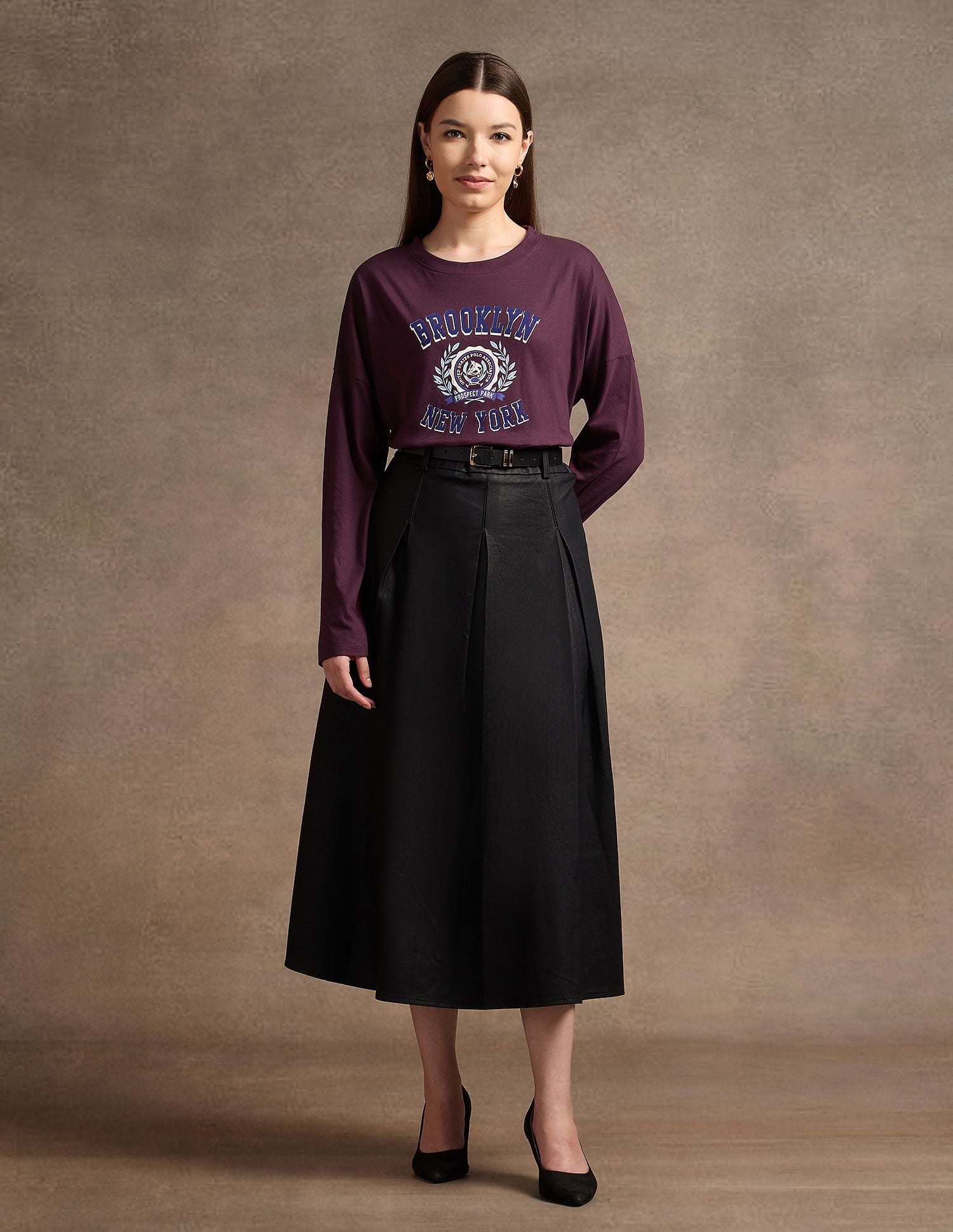 Drop Shoulder Graphic Print T-Shirt Wine - U.S. POLO ASSN. | Large