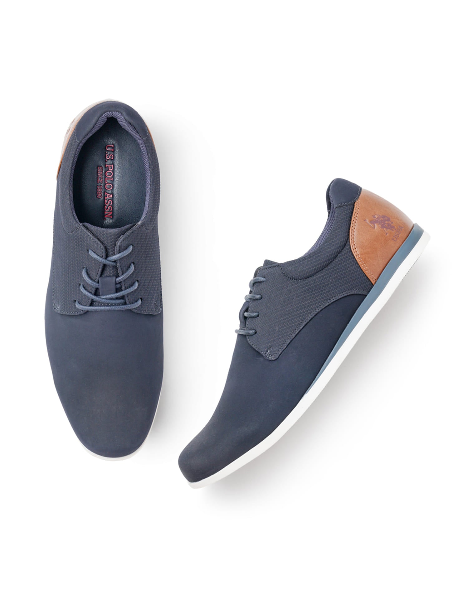 Men Lucius 3.0 Navy Work Casuals Lace Up Shoes Navy - U.S. Polo Assn. India | Large