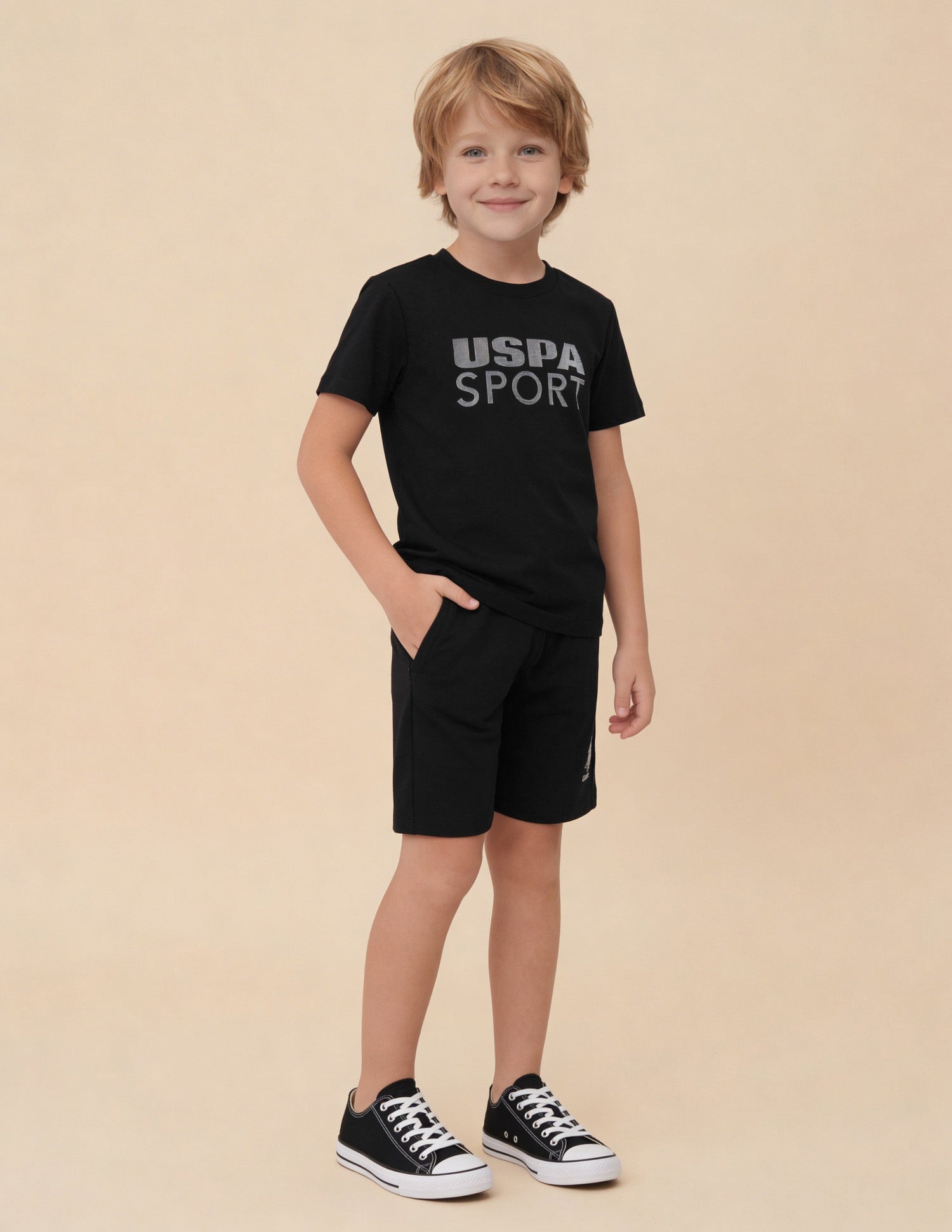 Brand Embellished Regular Fit T-Shirt Black - U.S. Polo Assn. India | Large