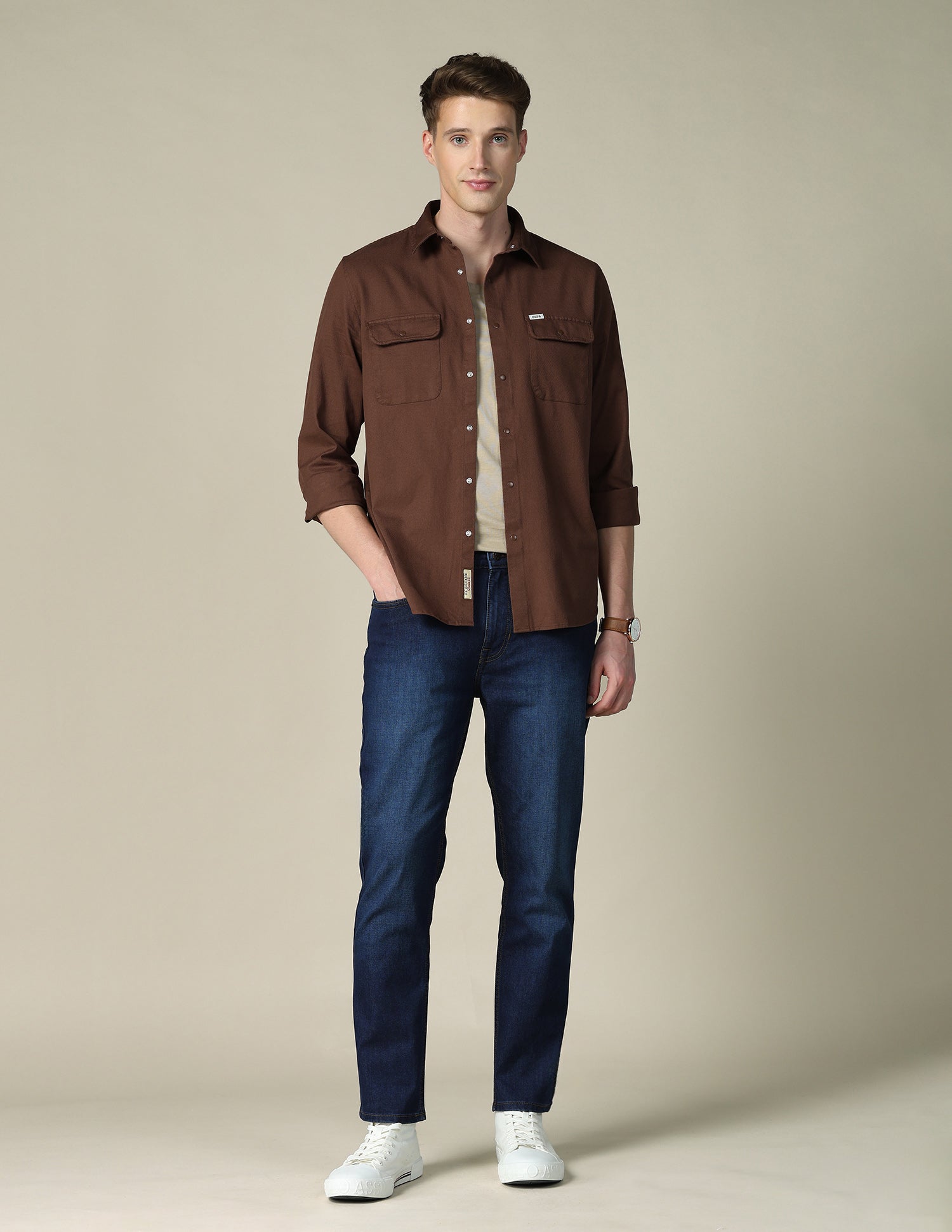 Solid Twill Shacket Rust - U.S. POLO ASSN. | Large