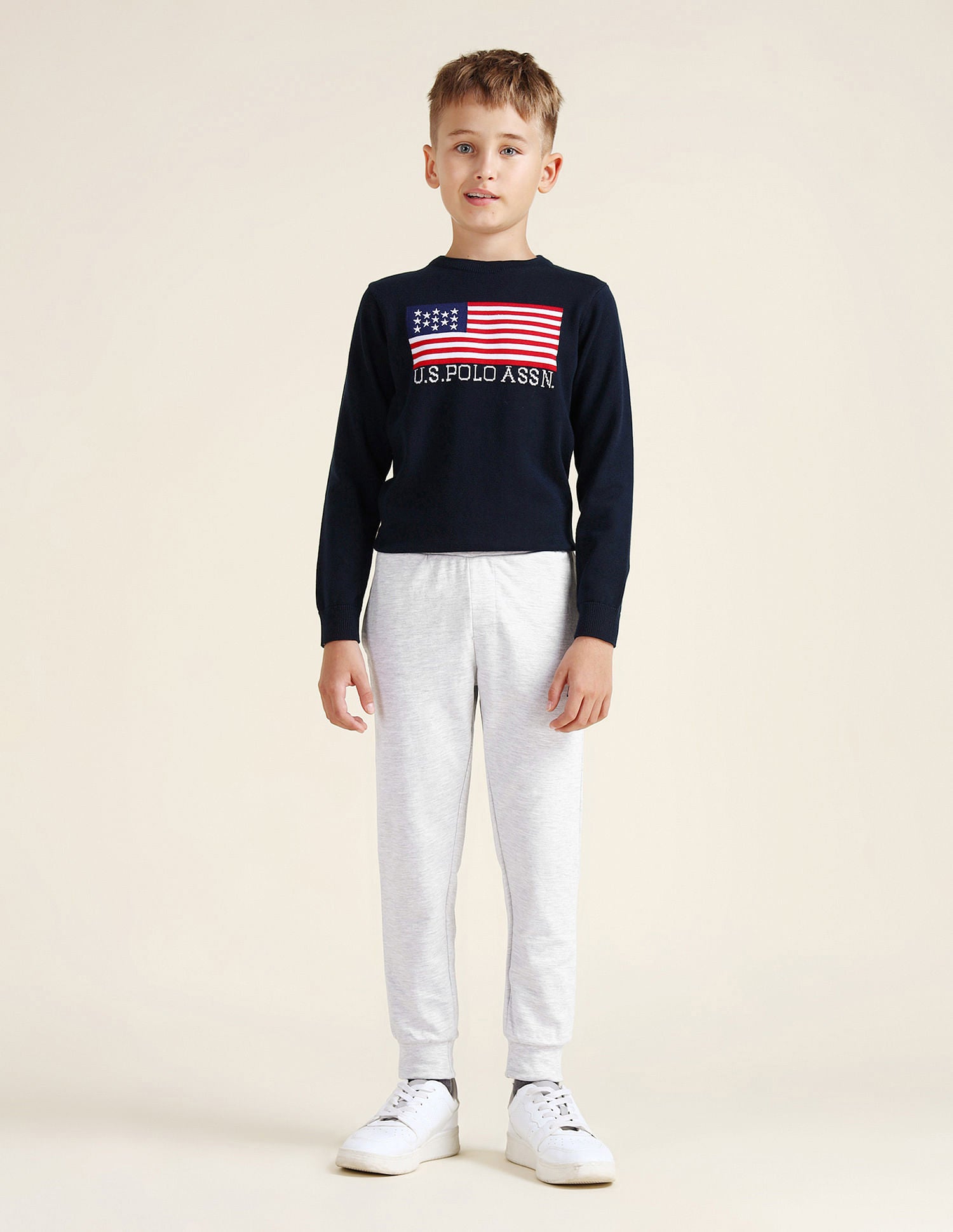 Regular Fit Solid Joggers Light Grey - U.S. POLO ASSN. | Large