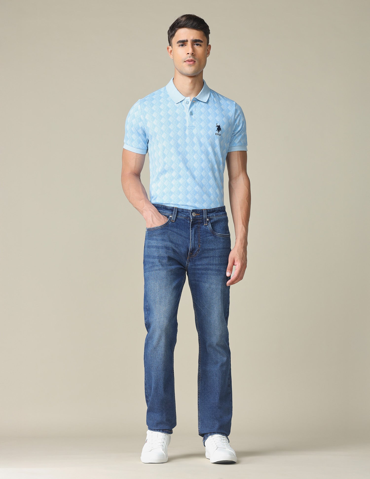 Harold Slim Straight Fit Blue Jeans Dark Indigo - U.S. POLO ASSN. | Large