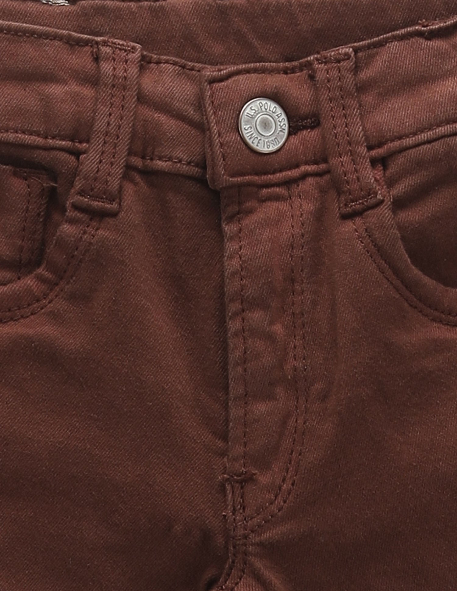 Boys Mid Rise Solid Shorts Rust - U.S. Polo Assn. India | Large