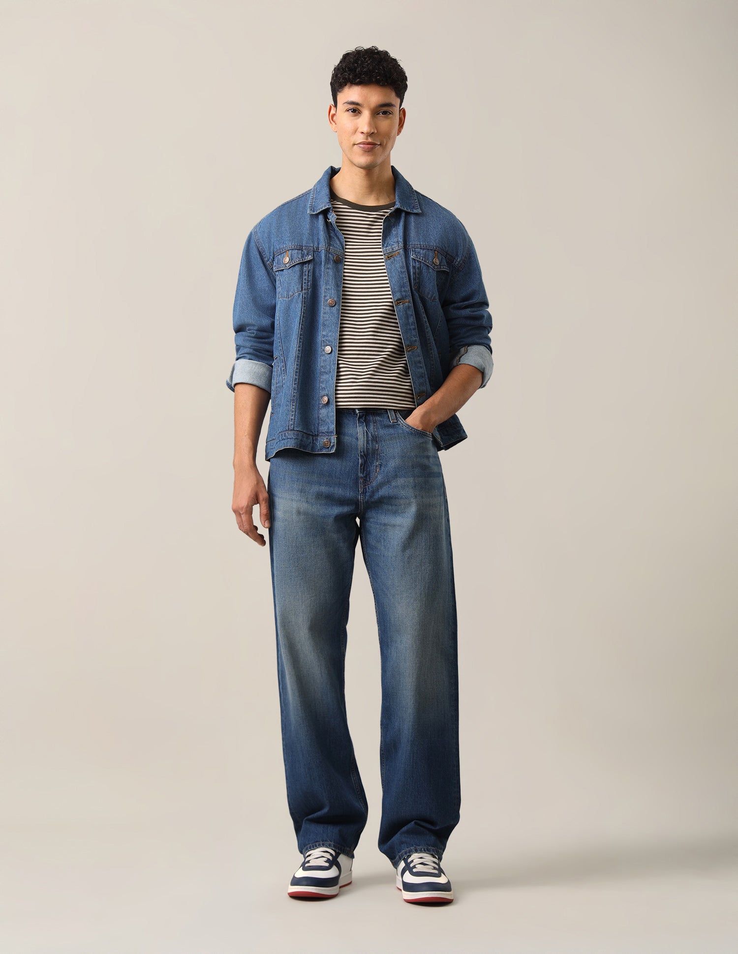 Logan Loose Straight Fit Blue Jeans Dark Blue - U.S. Polo Assn. India | Large