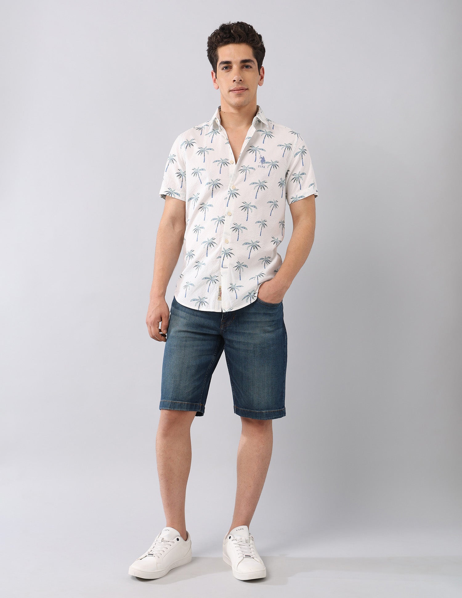 Pure Cotton Regular Fit Shirt Blue - U.S. Polo Assn. India | Large