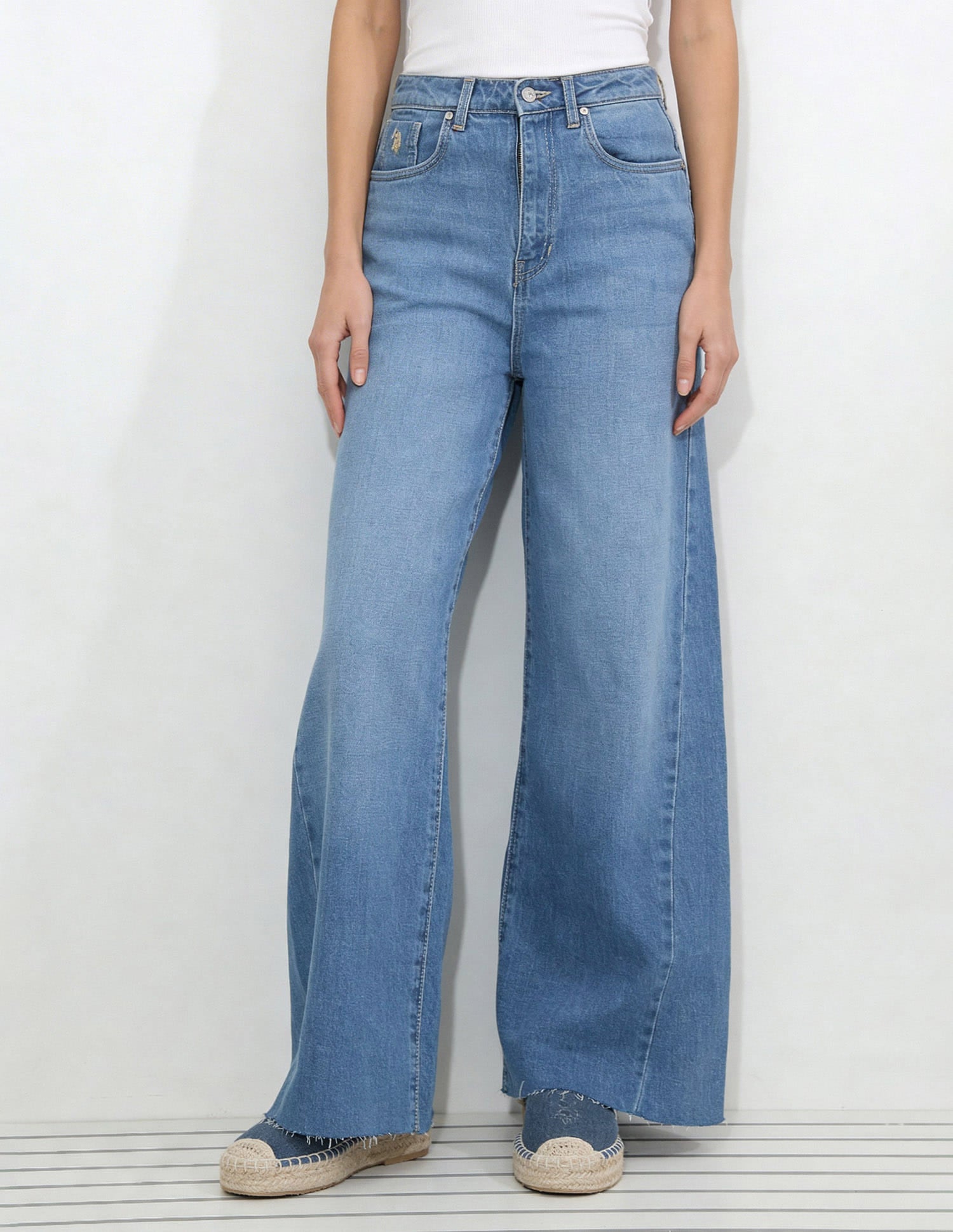High Rise Baggy Fit Jeans Blue - U.S. Polo Assn. India | Large