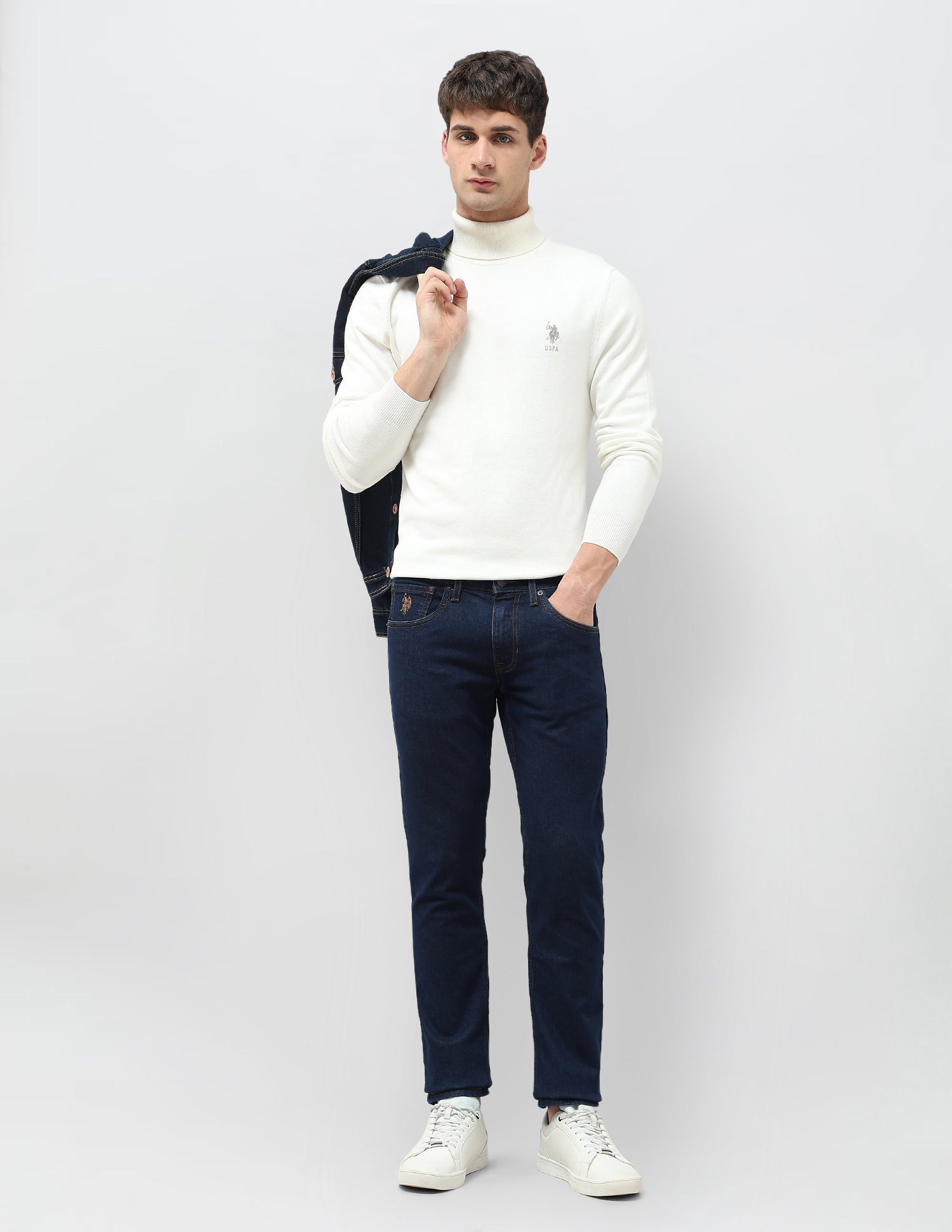 Brandon Slim Tapered Fit Mid Rise Jeans Indigo - U.S. POLO ASSN. | Large