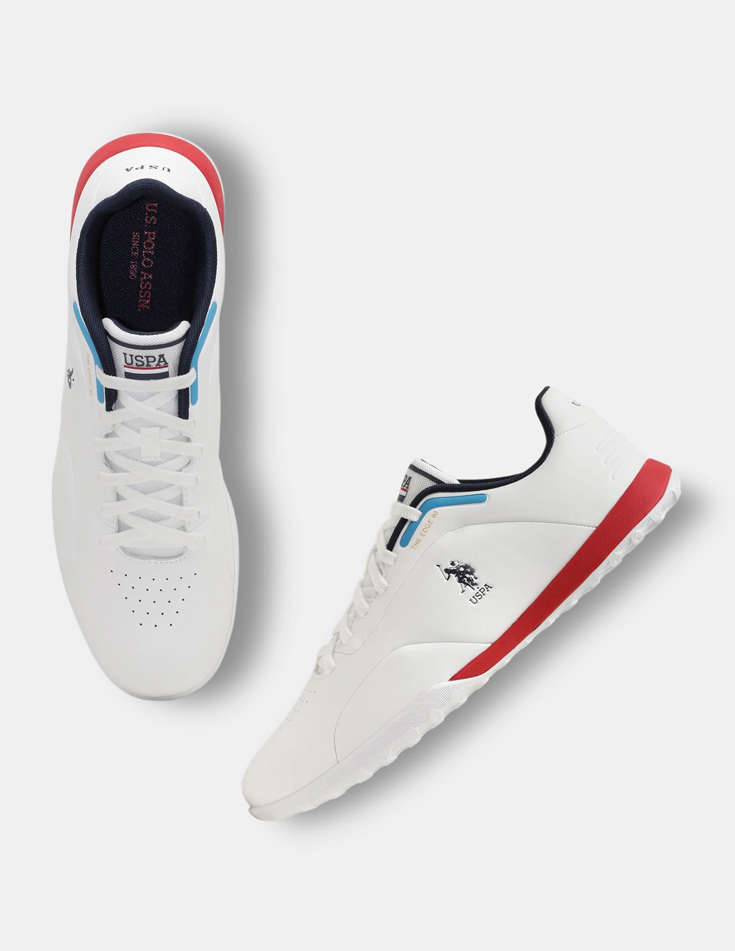 Round Toe Lace Ups The Edge 90 Sneakers White - U.S. Polo Assn. India | Large