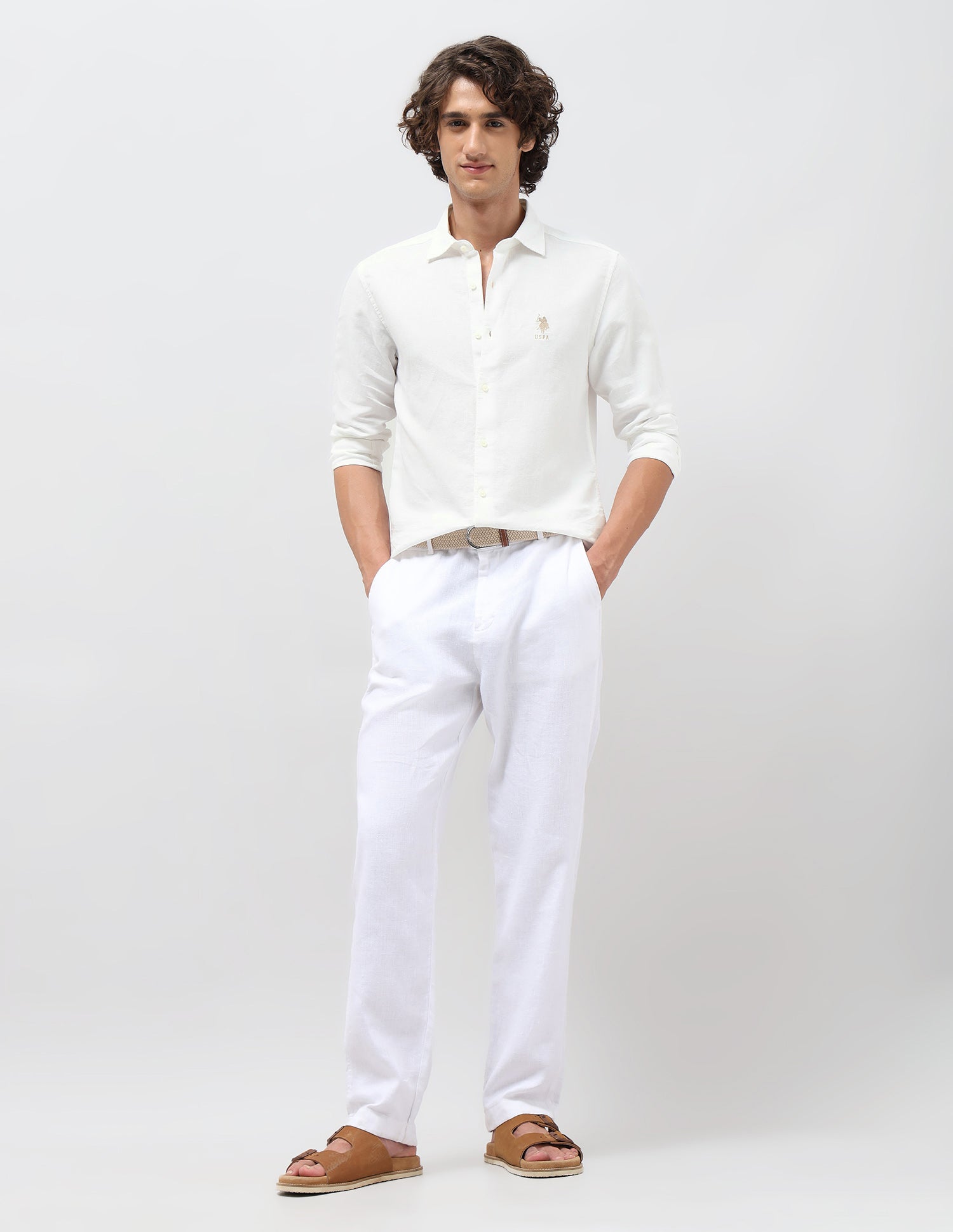 Solid Regular Fit Shirt White - U.S. POLO ASSN. | Large