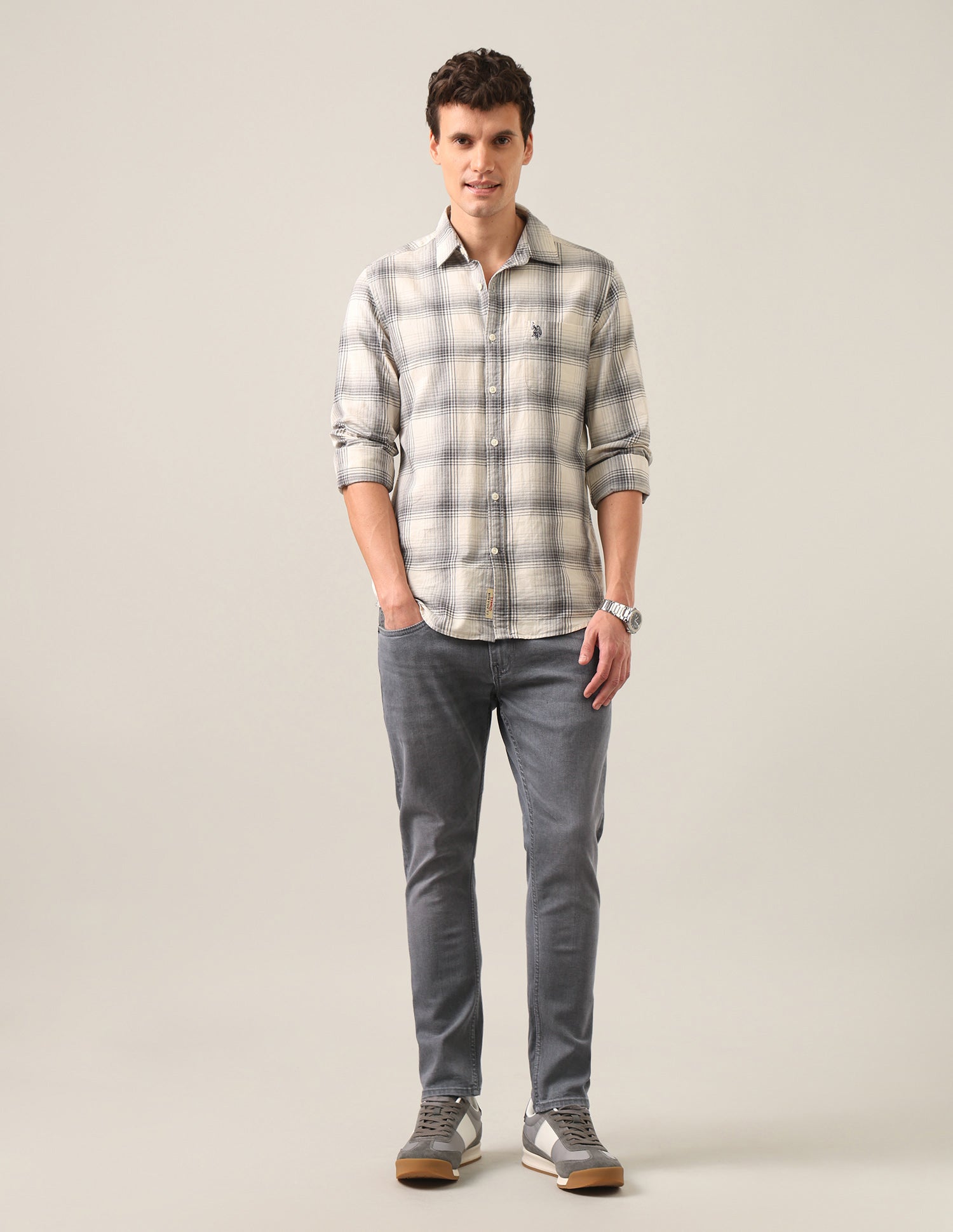 Henry Tapered Fit Grey Jeans Grey - U.S. Polo Assn. India | Large