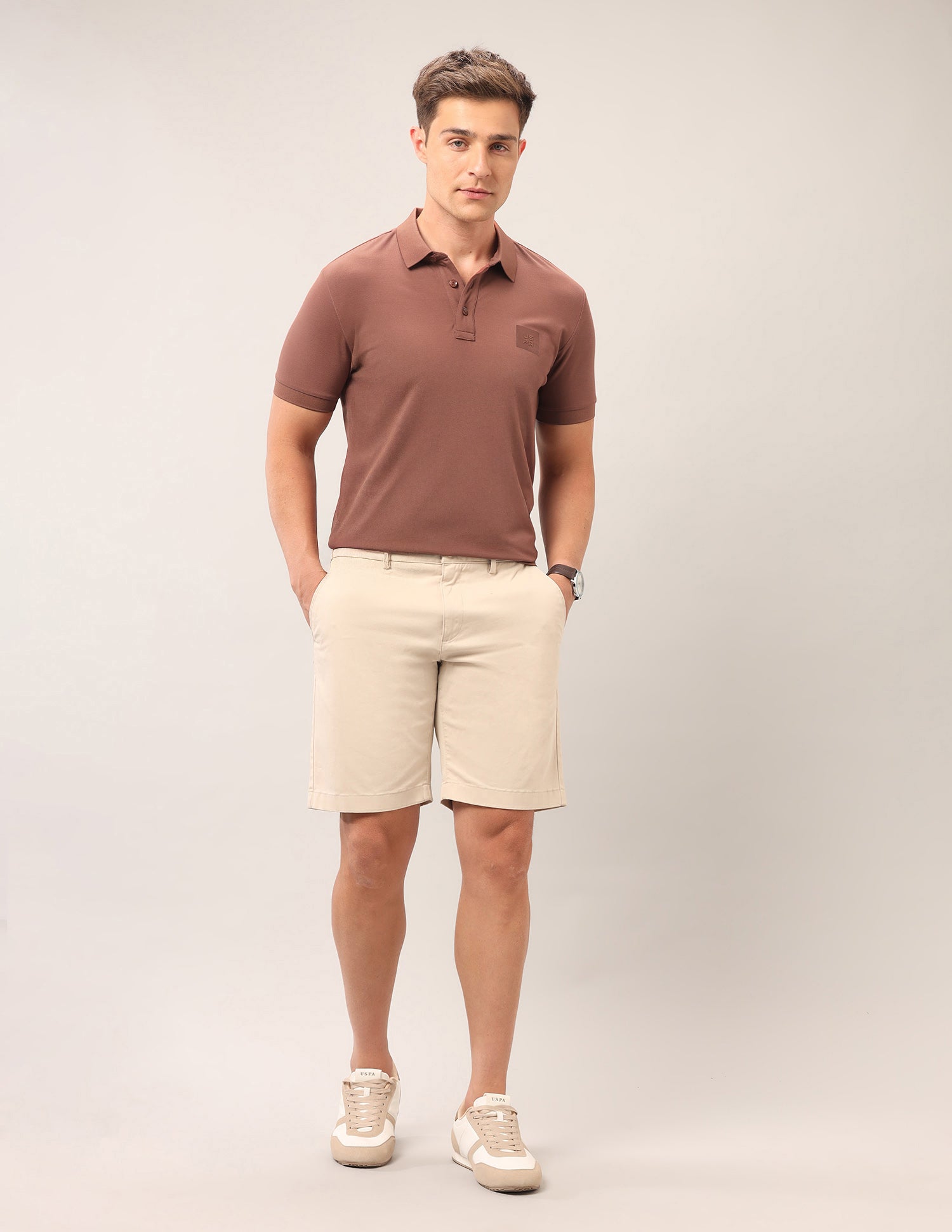 Solid Muscle Fit Polo Shirt Rust - U.S. Polo Assn. India | Large