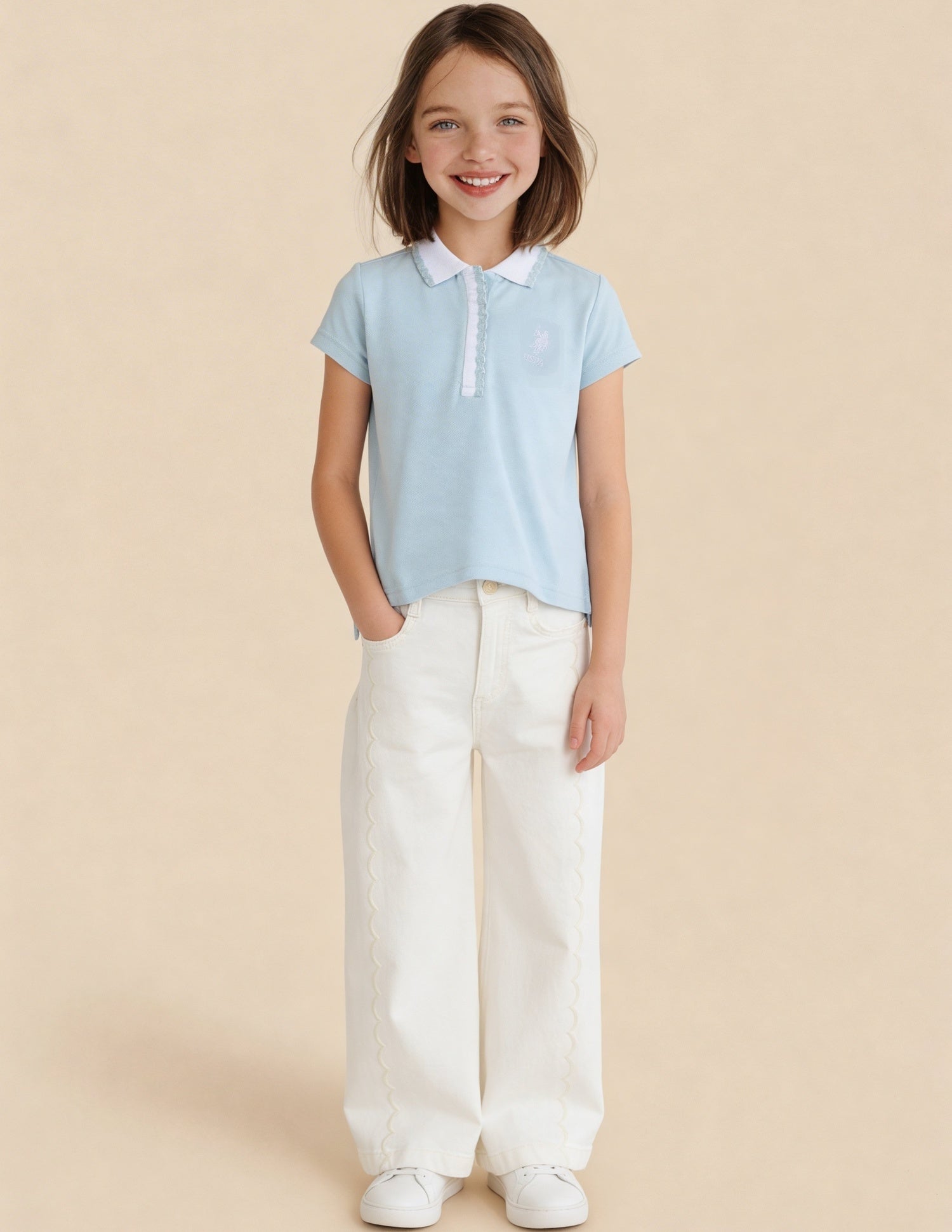 Regular Fit Solid Polo Shirt Light Blue - U.S. Polo Assn. India | Large