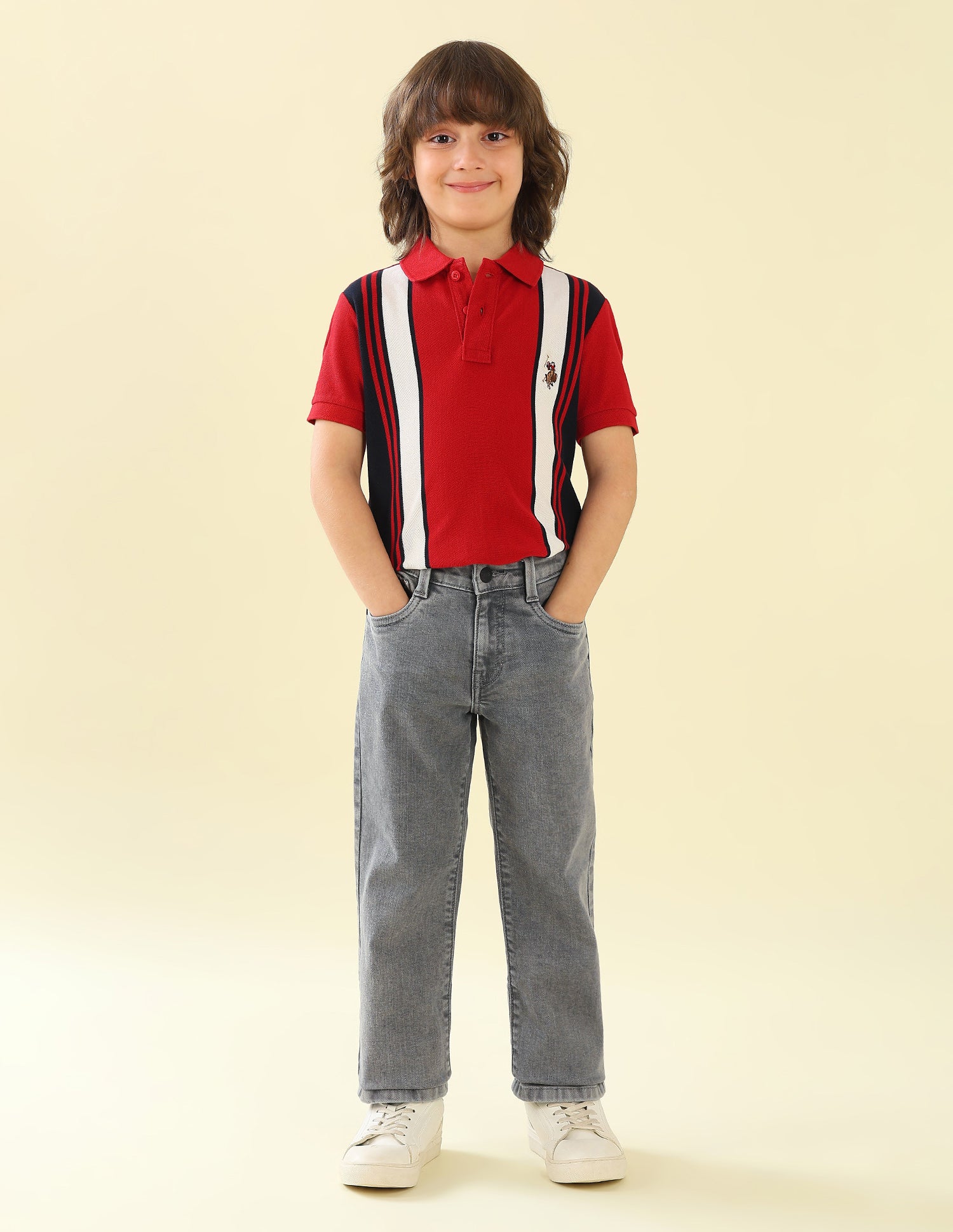 Relaxed Fit Stone Washed Jeans Grey - U.S. Polo Assn. India | Large