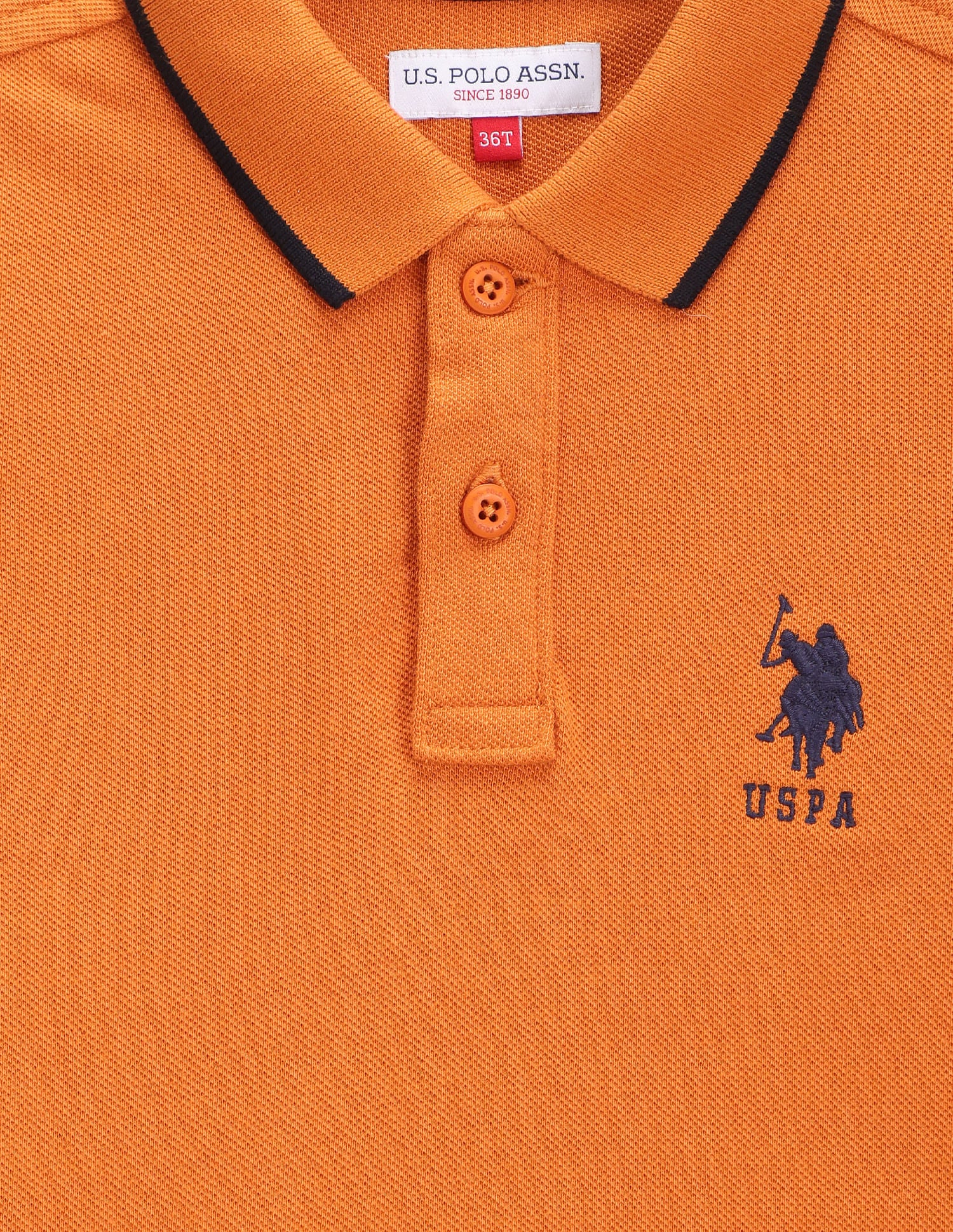 Boys Solid Polo Shirt Orange - U.S. POLO ASSN. | Large