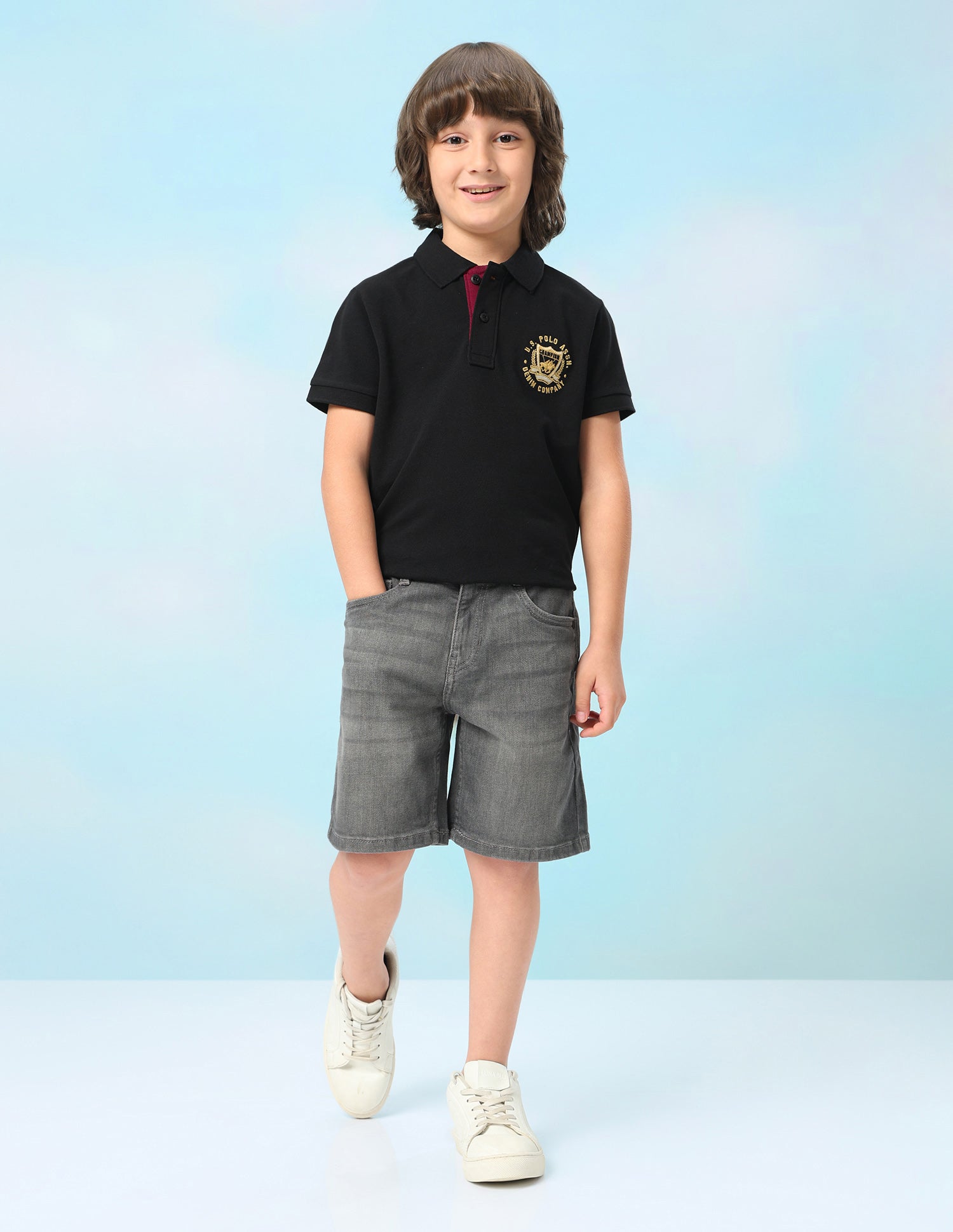 Solid Regular Fit Polo Shirt Black - U.S. Polo Assn. India | Large
