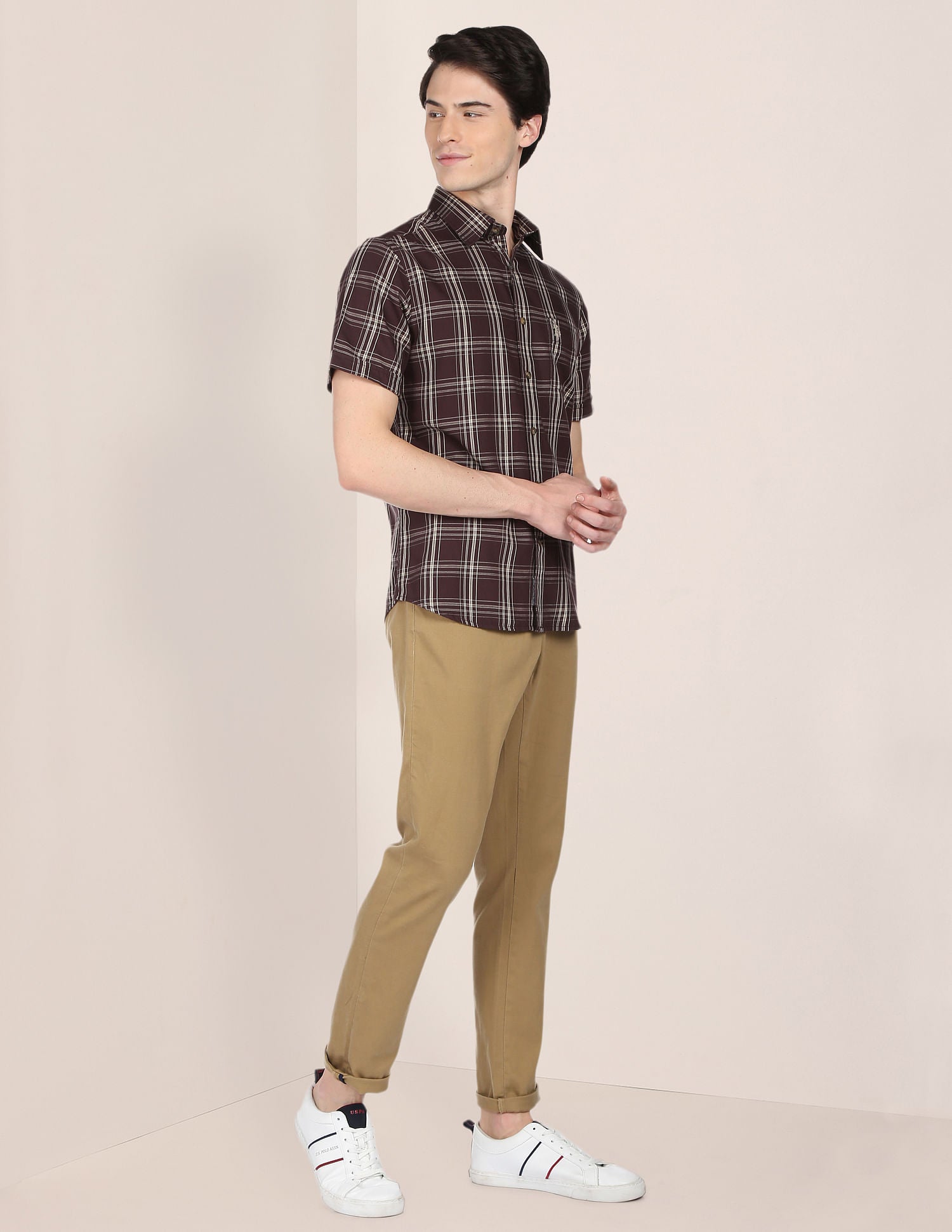 Plaid Check Twill Casual Shirt Brown - U.S. Polo Assn. India | Large