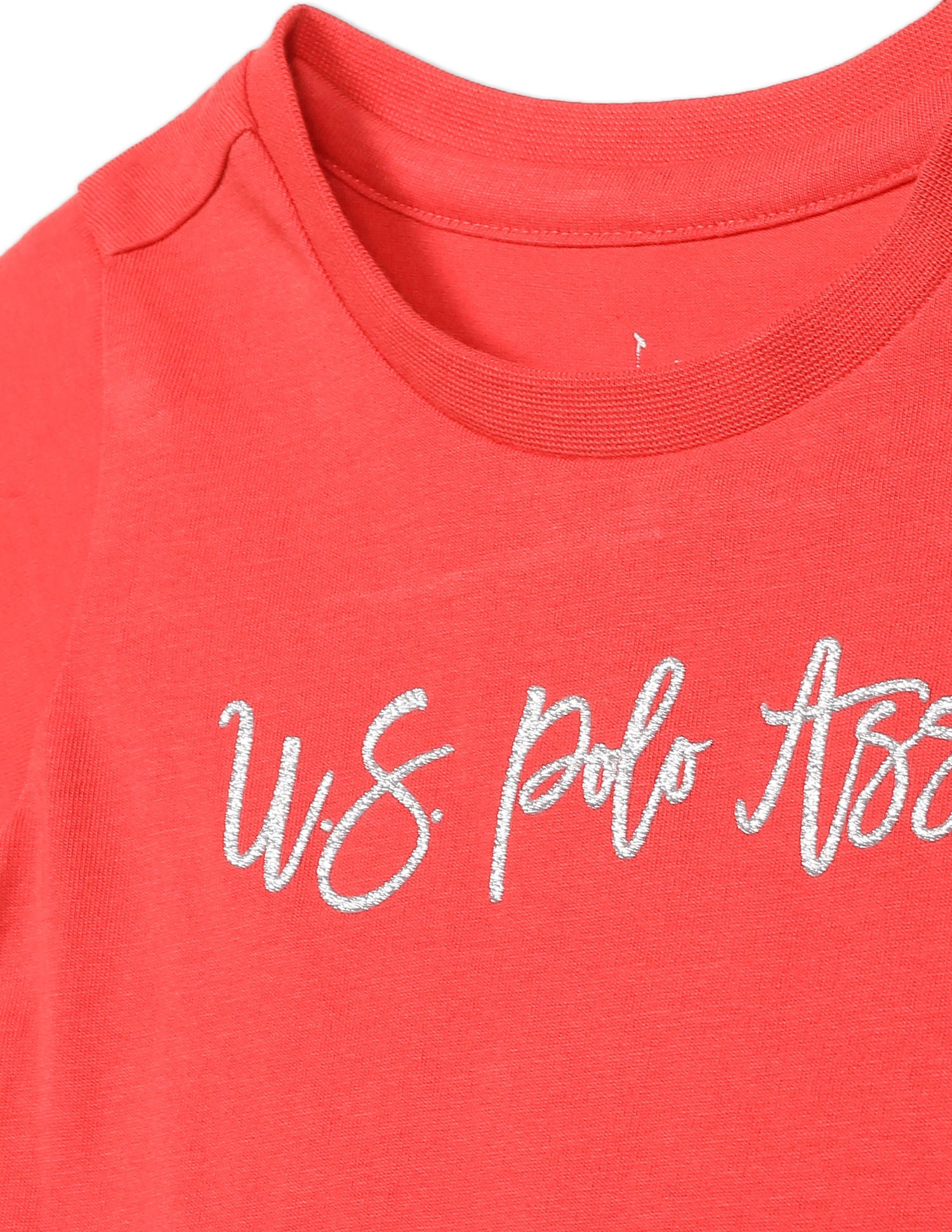 Crew Neck Embroidered Logo T Shirt Red - U.S. POLO ASSN. | Large