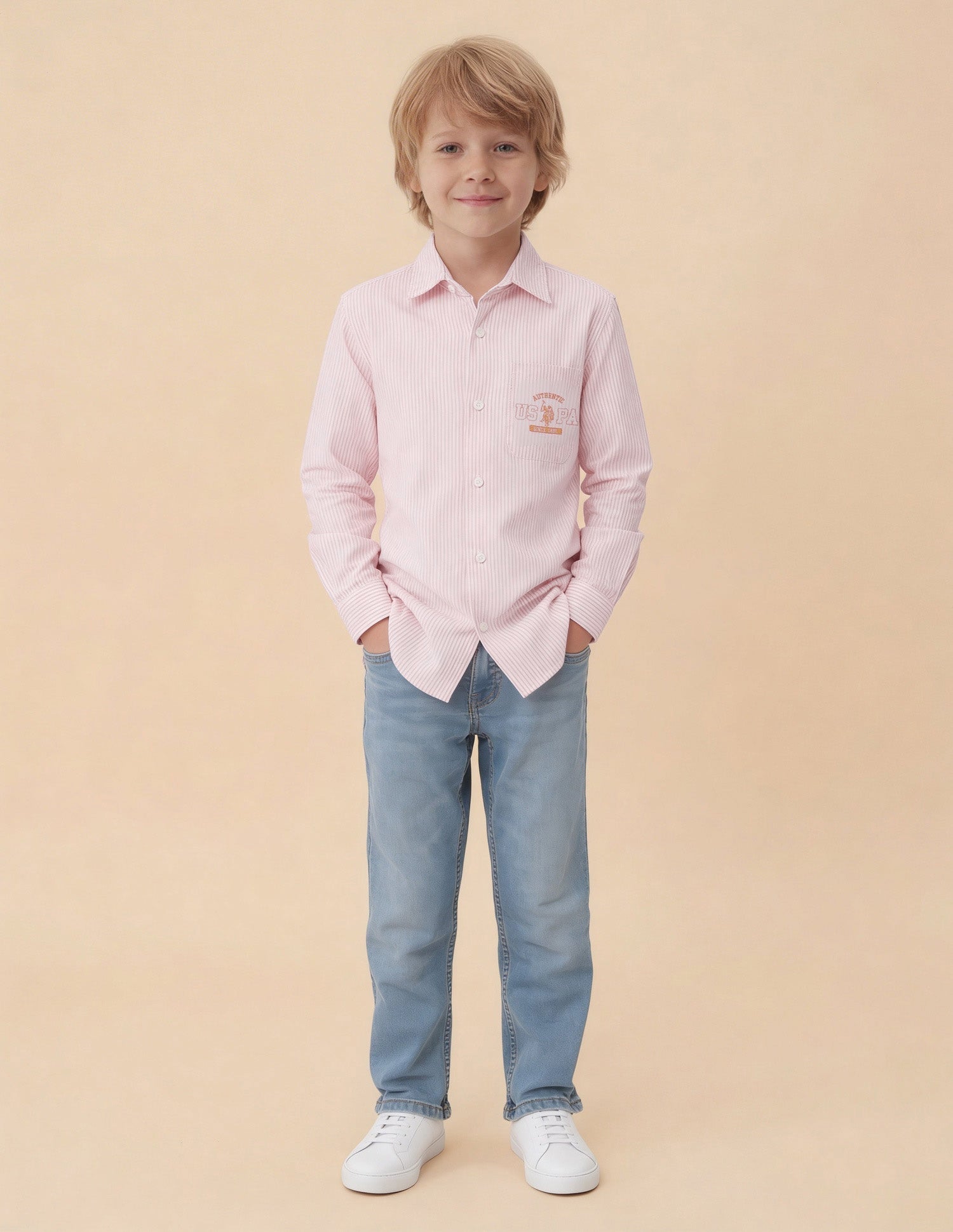 Vertical Striped Oxford Shirt Pink - U.S. Polo Assn. India | Large