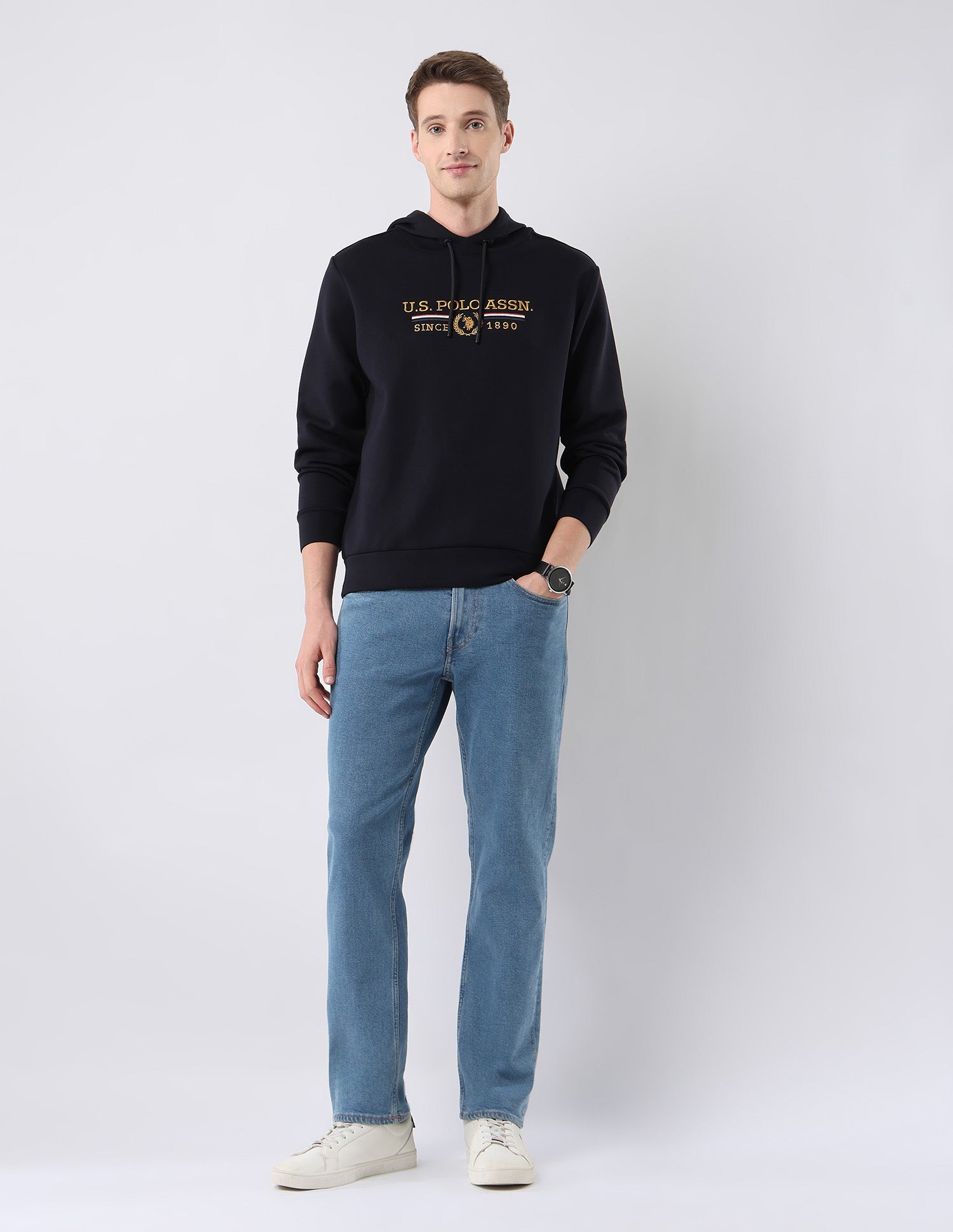 Brand Embroidered Hooded Sweatshirt Navy - U.S. POLO ASSN. | Large