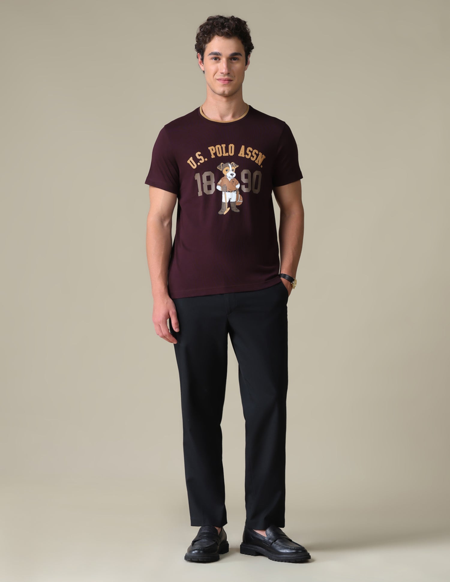 Typographic Slim Fit T-Shirt Purple - U.S. Polo Assn. India | Large