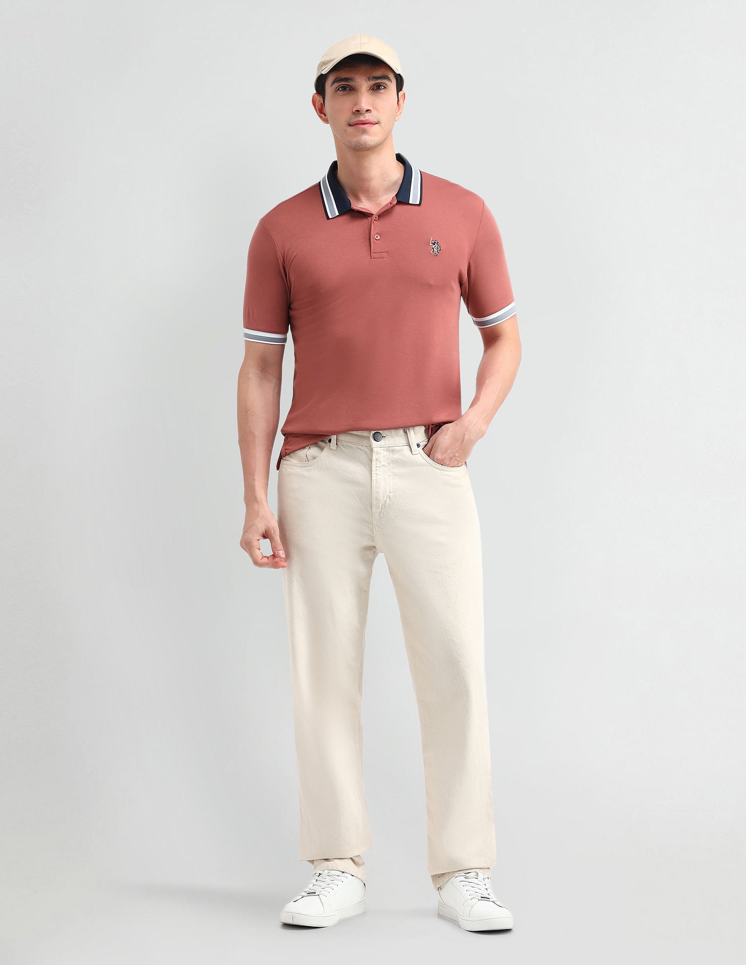 Muscle Fit Solid Polo Shirt Rust - U.S. POLO ASSN. | Large