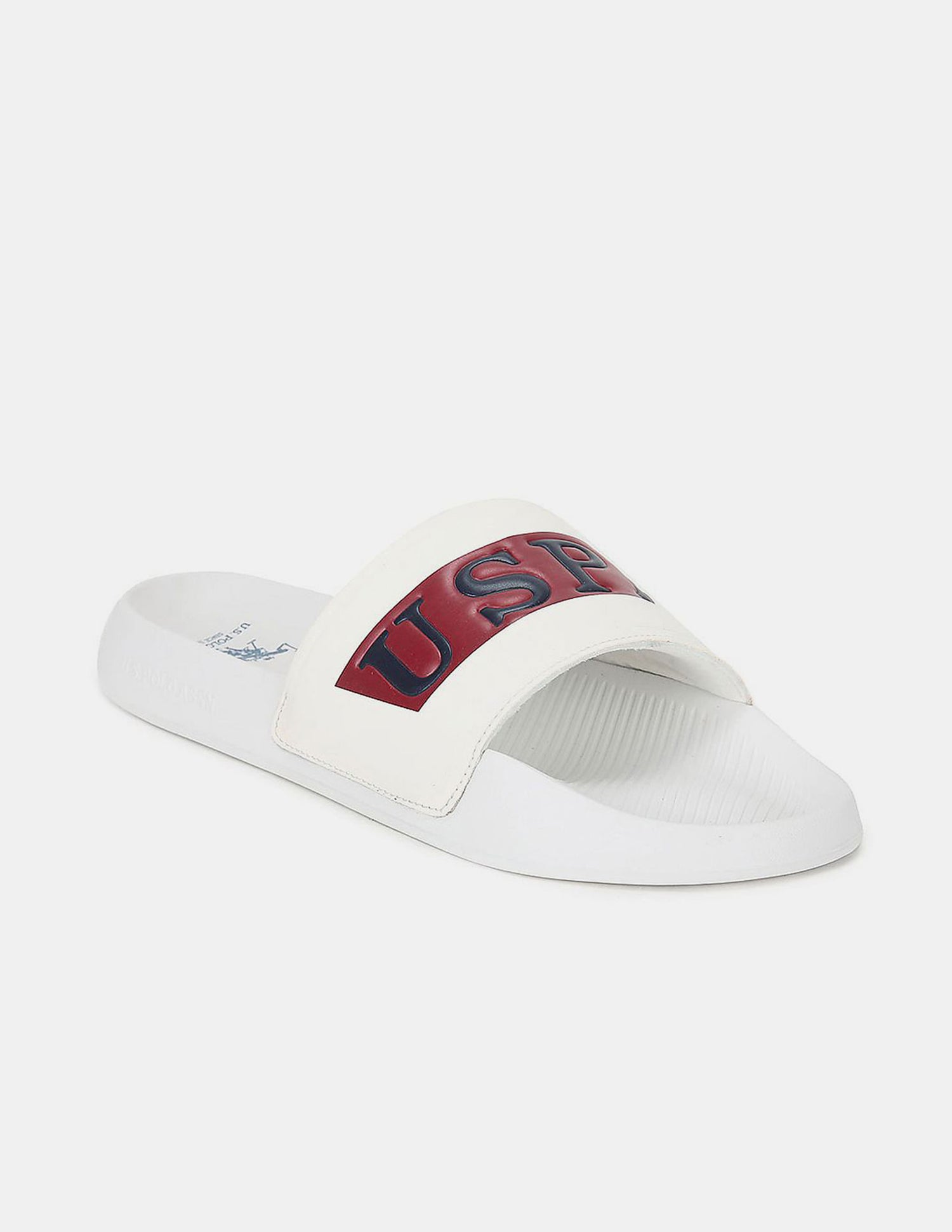 Men Ceder Brand Printed Sliders White - U.S. Polo Assn. India | Large