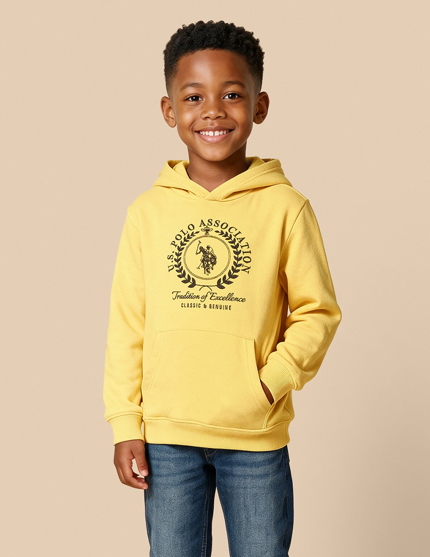 Brand Embroidered Regular Fit Sweatshirt Yellow - U.S. Polo Assn. India | Large